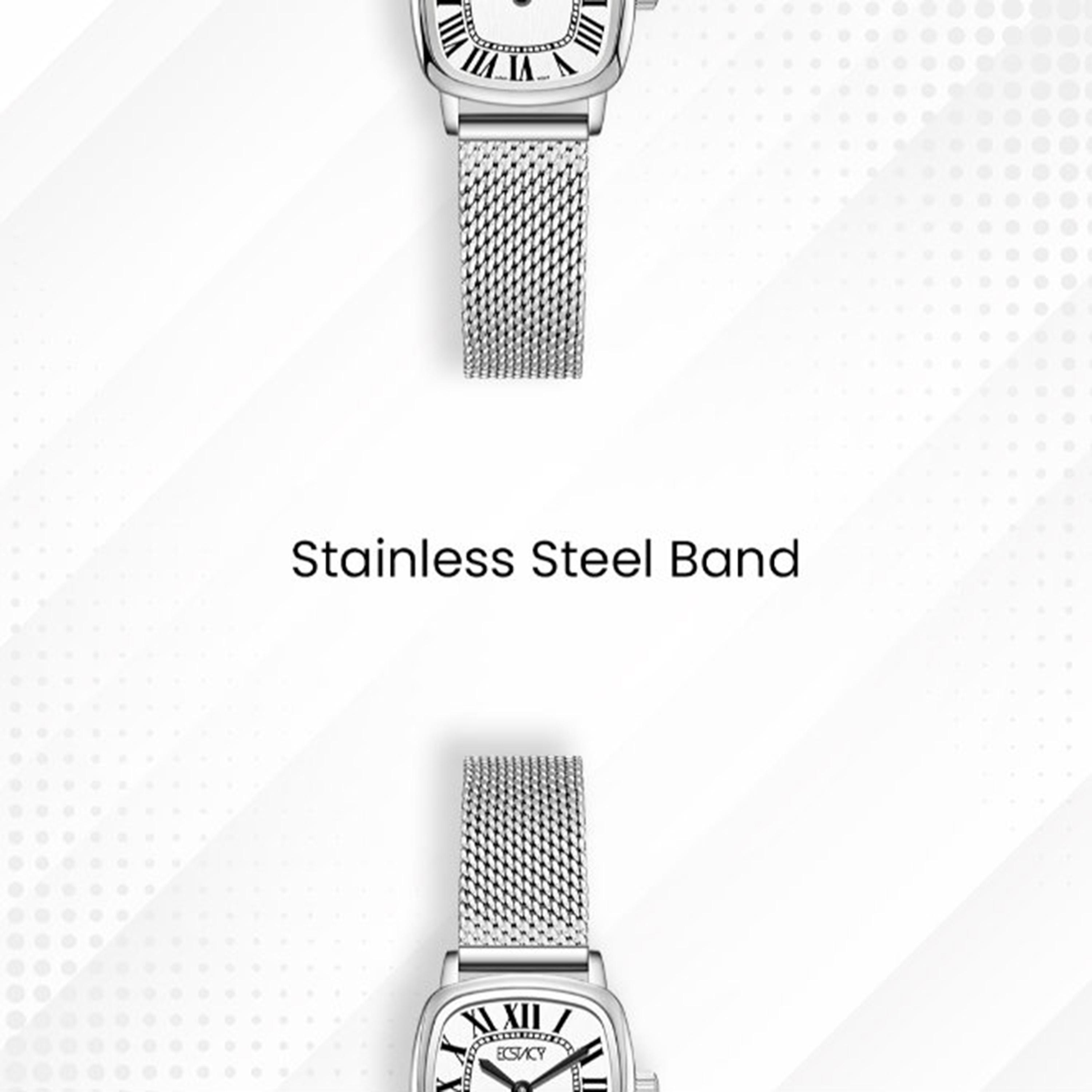 ساعة أنالوج ستانلس ستيل باللون الأبيض 21 مم للنساء من إيكستاسي | E25502-SMSW-women-watchesandjewellery-watches-image-5