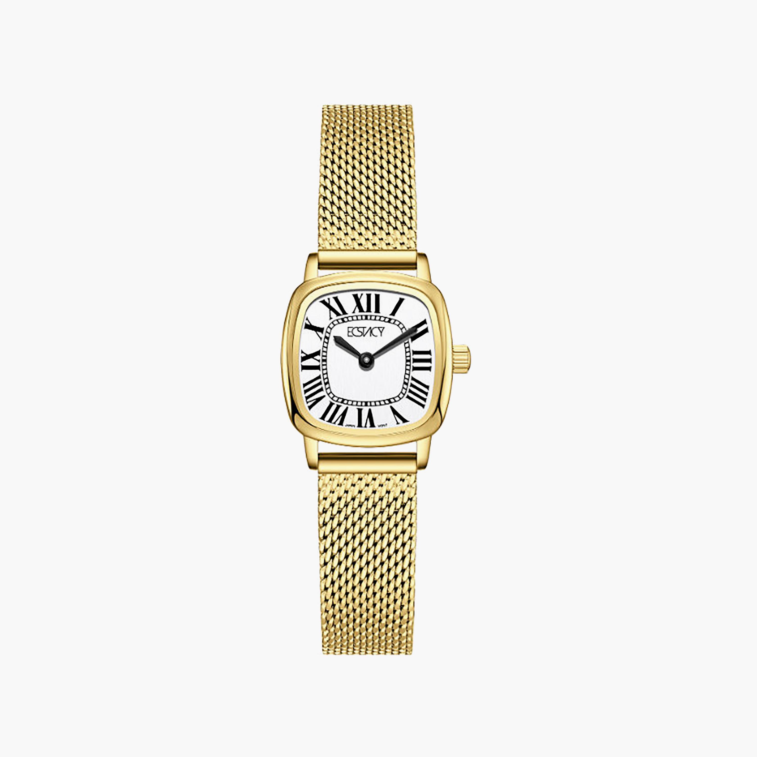 ساعة أنالوج ستانلس ستيل باللون الأبيض 21 مم للنساء من إيكستاسي | E25502-GMGW-women-watchesandjewellery-watches-image-1