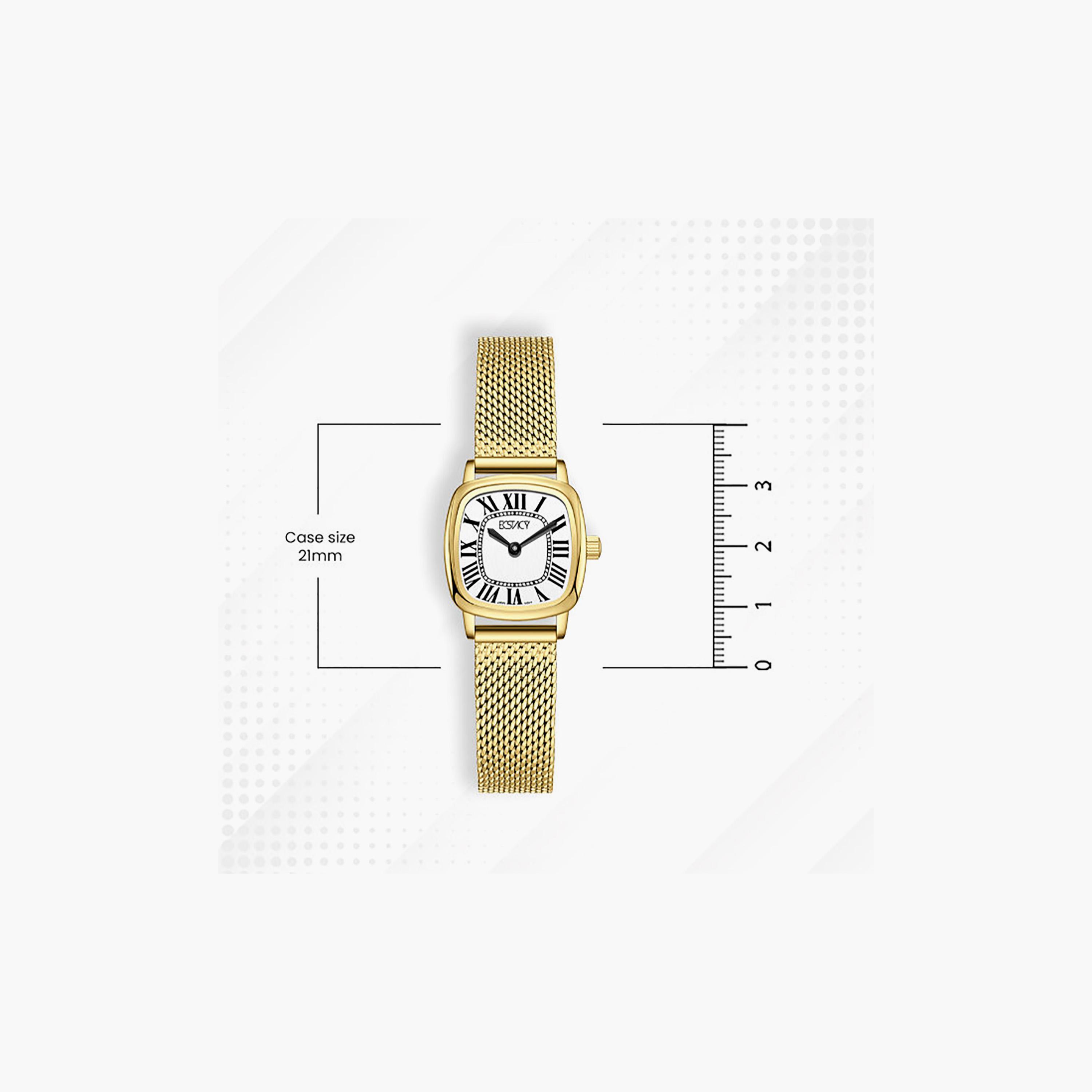 ساعة أنالوج ستانلس ستيل باللون الأبيض 21 مم للنساء من إيكستاسي | E25502-GMGW-women-watchesandjewellery-watches-image-4