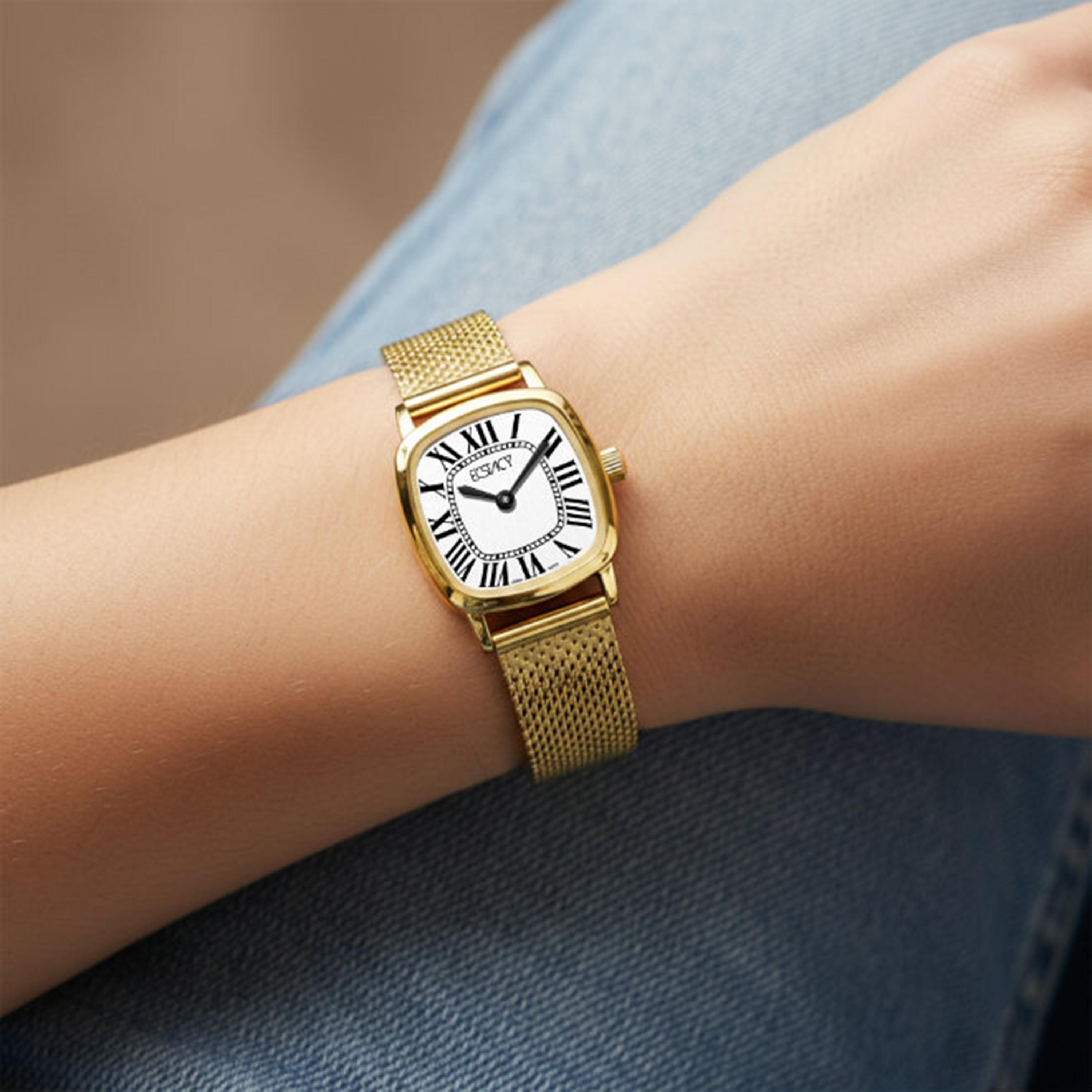 ساعة أنالوج ستانلس ستيل باللون الأبيض 21 مم للنساء من إيكستاسي | E25502-GMGW-women-watchesandjewellery-watches-image-8