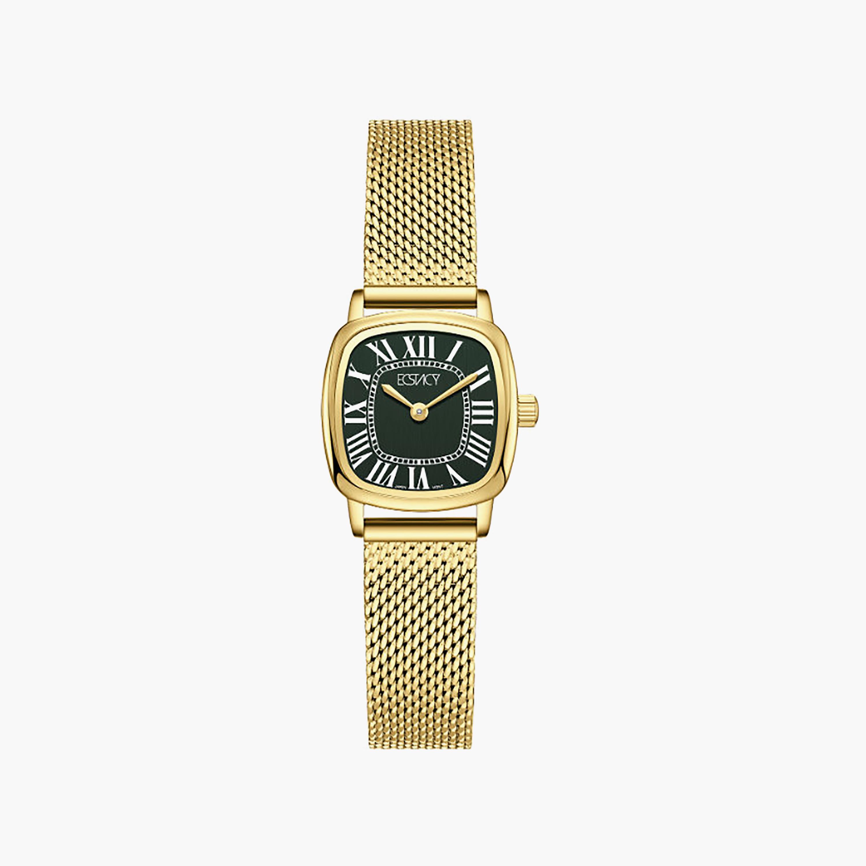 ساعة أنالوج ستانلس ستيل باللون الأخضر 21 مم للنساء من إيكستاسي | E25502-GMGG-women-watchesandjewellery-watches-image-1