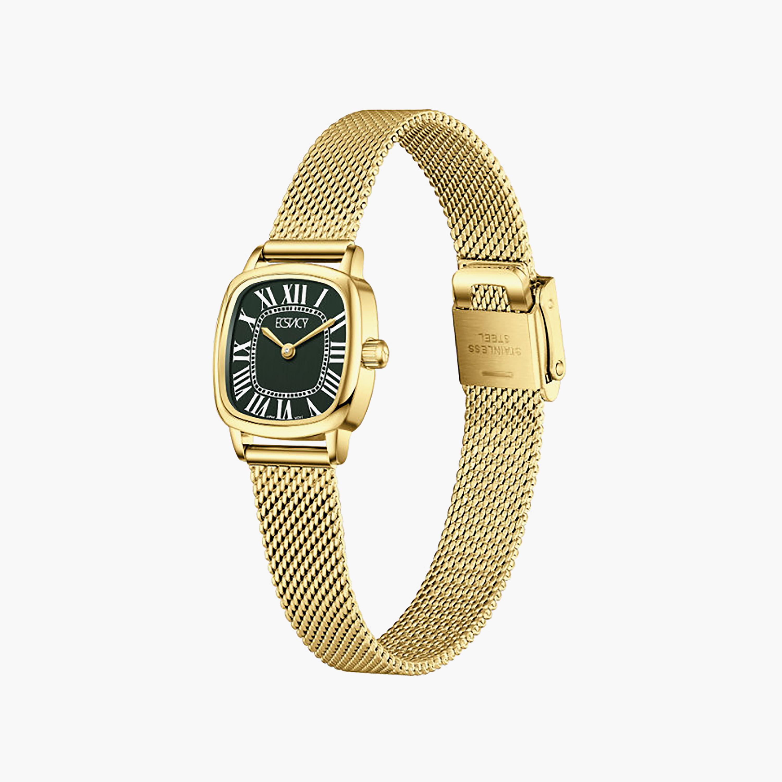 ساعة أنالوج ستانلس ستيل باللون الأخضر 21 مم للنساء من إيكستاسي | E25502-GMGG-women-watchesandjewellery-watches-image-2