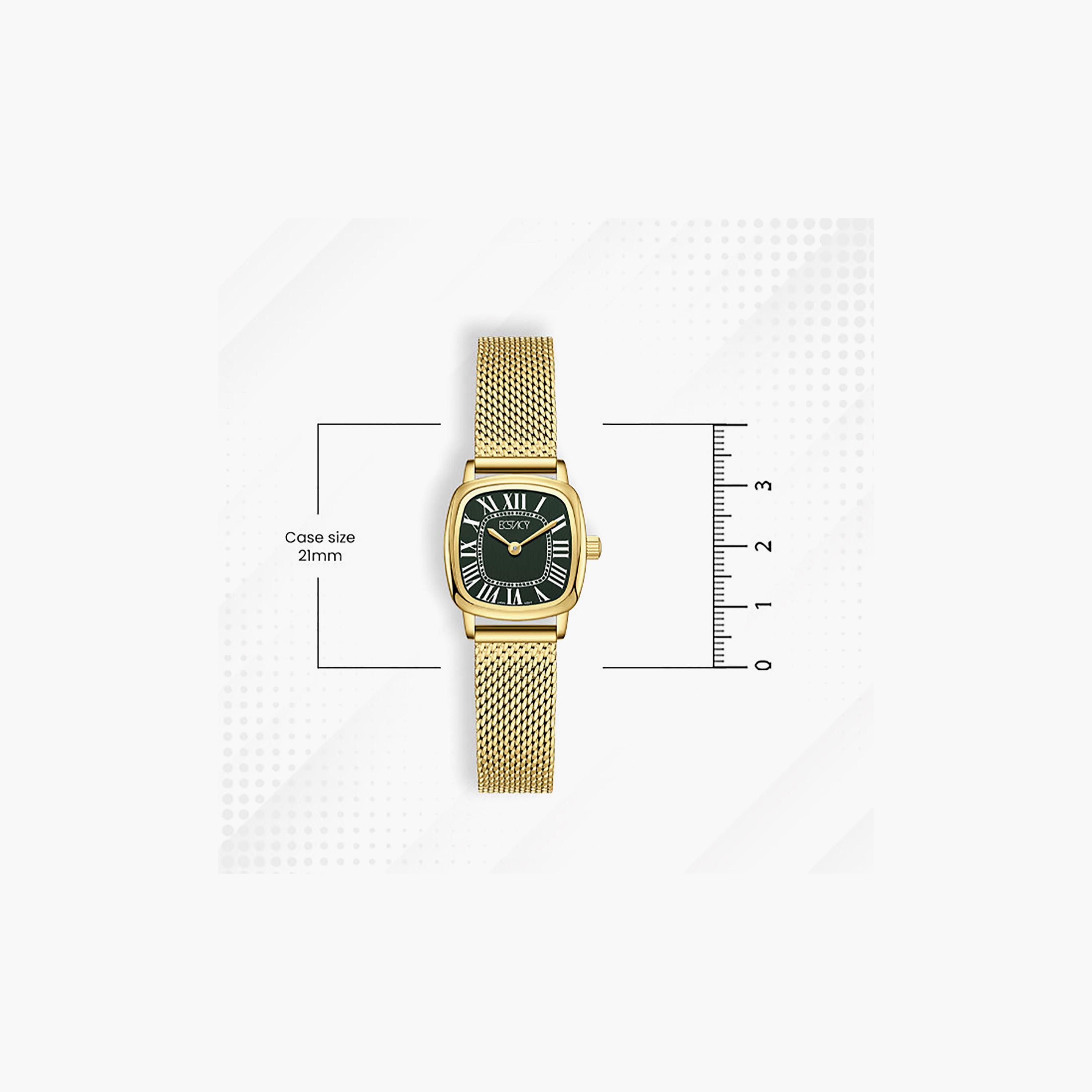 ساعة أنالوج ستانلس ستيل باللون الأخضر 21 مم للنساء من إيكستاسي | E25502-GMGG-women-watchesandjewellery-watches-image-4