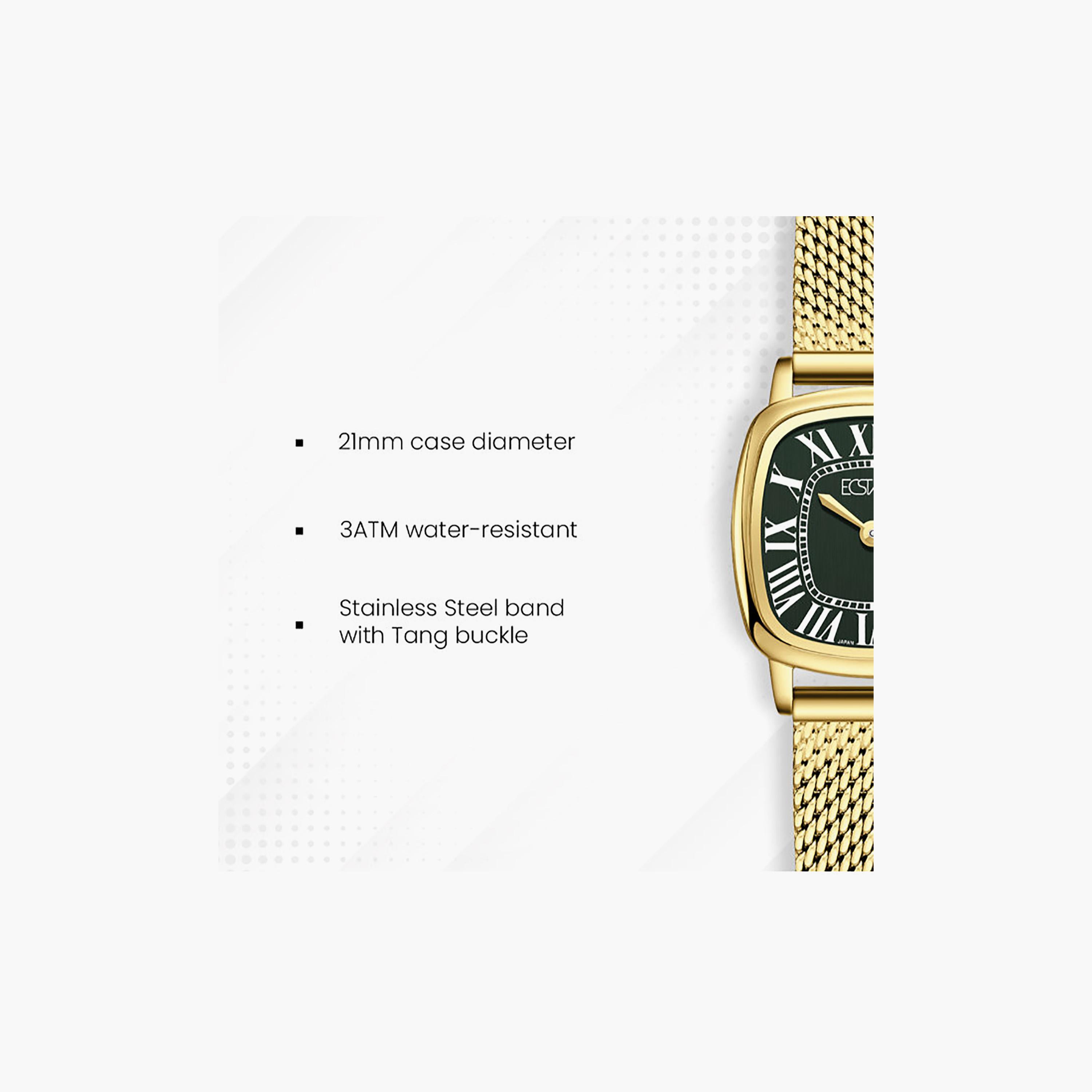 ساعة أنالوج ستانلس ستيل باللون الأخضر 21 مم للنساء من إيكستاسي | E25502-GMGG-women-watchesandjewellery-watches-image-7