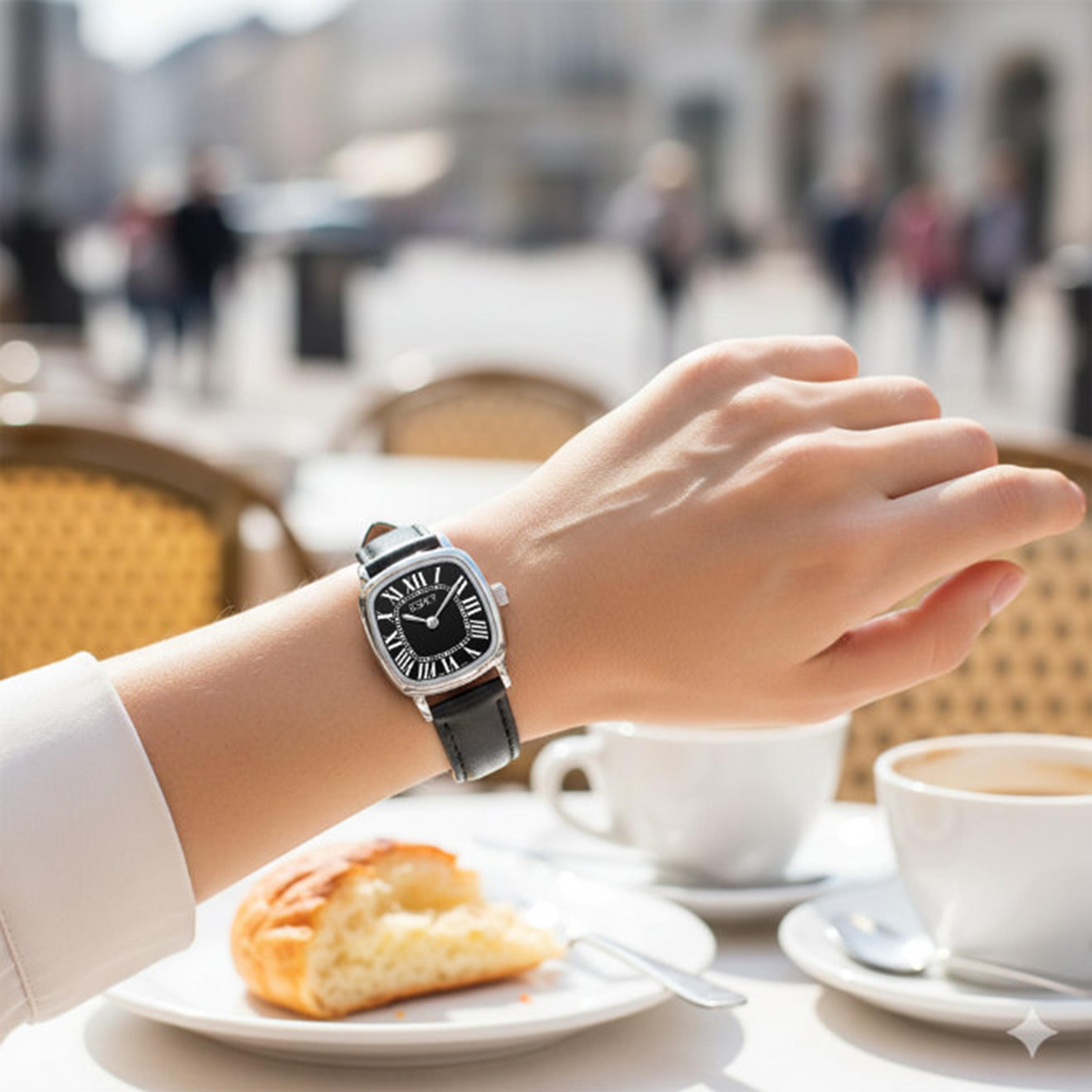 Ecstacy Women's 21MM Black Analog Genuine Leather Watch | E25502-SLBB-women-watchesandjewellery-watches-image-8