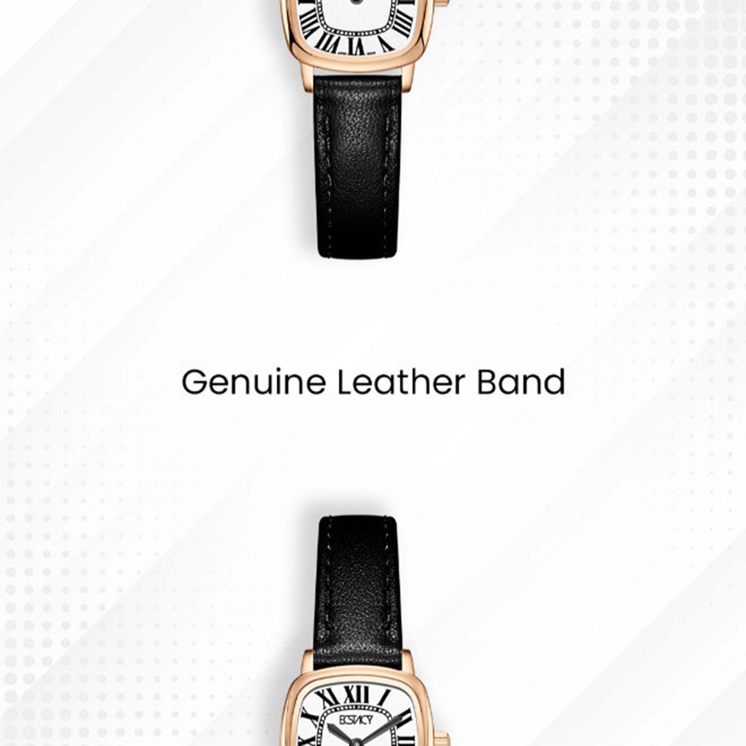 ساعة أنالوج جلد طبيعي باللون الأبيض 21 مم للنساء من إيكستاسي | E25502-RLBW-women-watchesandjewellery-watches-image-5