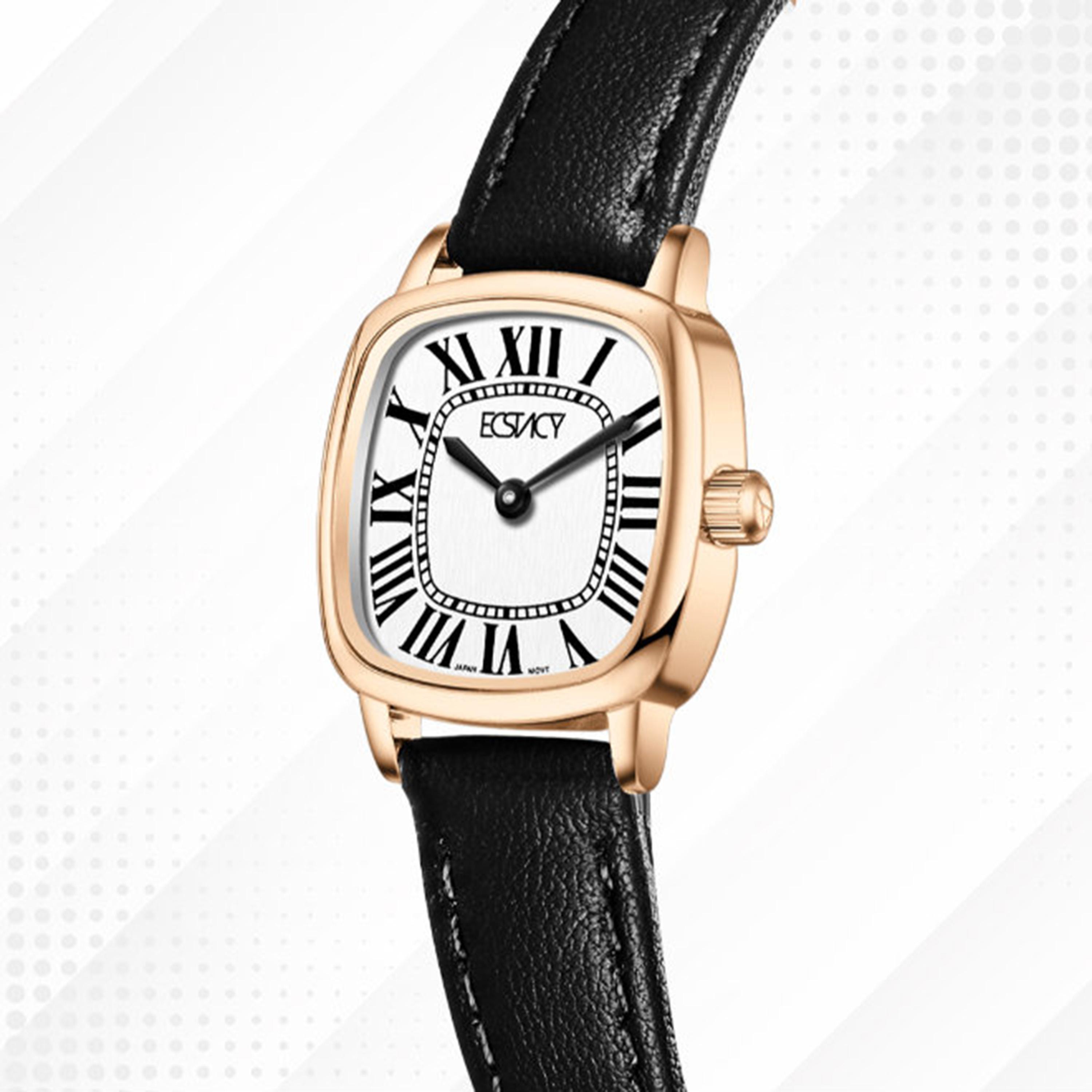 ساعة أنالوج جلد طبيعي باللون الأبيض 21 مم للنساء من إيكستاسي | E25502-RLBW-women-watchesandjewellery-watches-image-6
