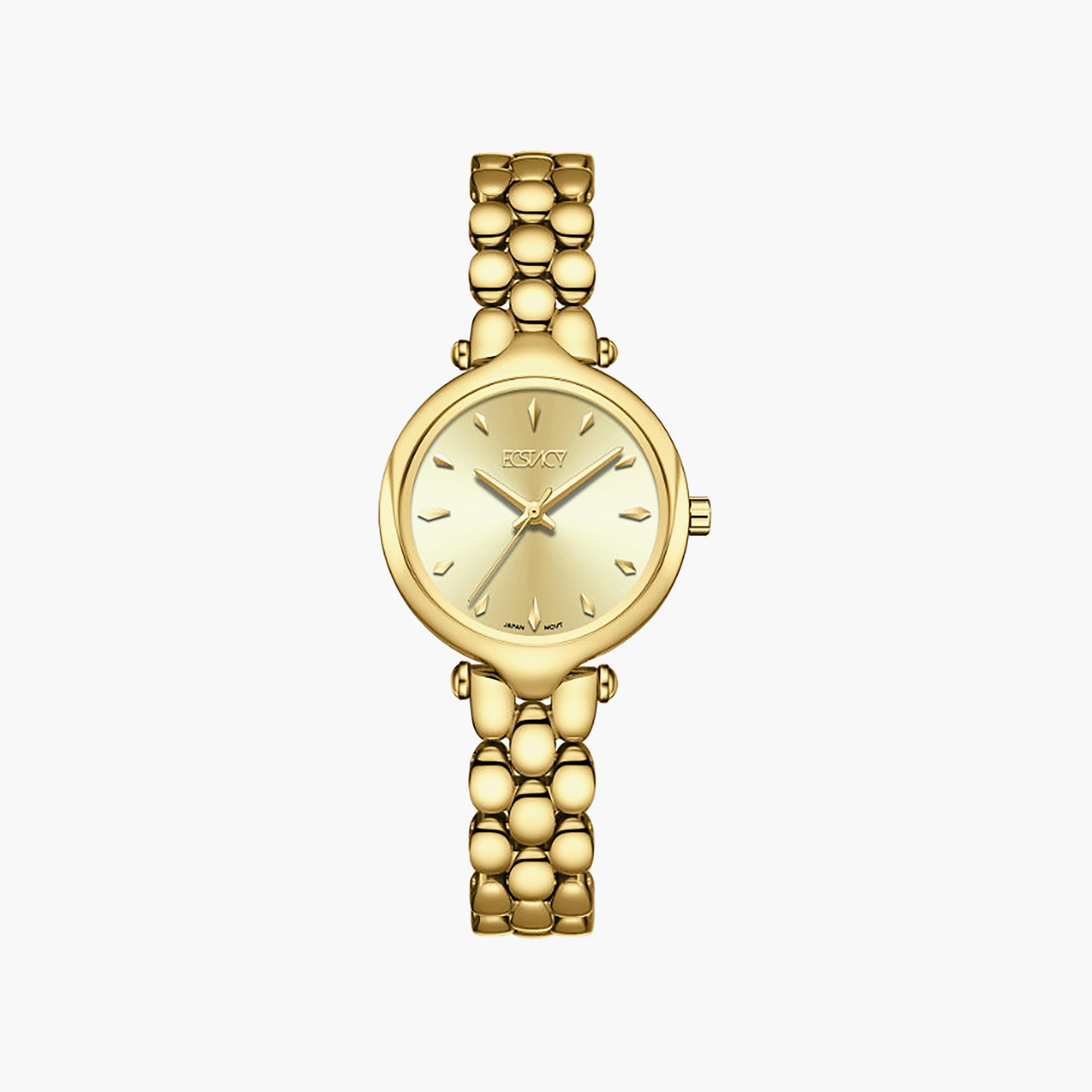 Ecstacy Women's 28MM Gold Analog Stainless Steel Watch | E25503-GBGC-women-watchesandjewellery-watches-image-1