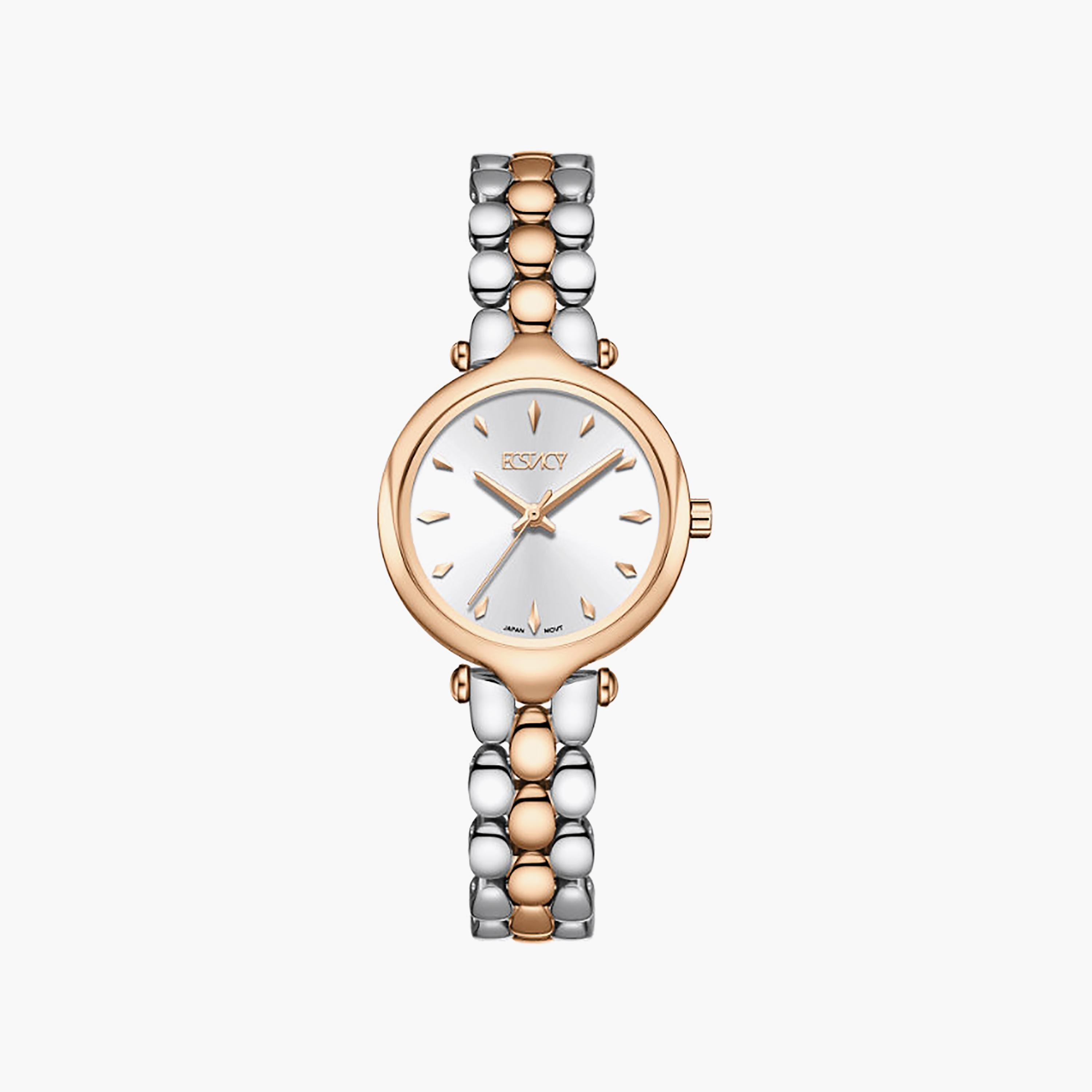 Ecstacy Women's 28MM Silver Analog Stainless Steel Watch | E25503-GBKS-women-watchesandjewellery-watches-image-1