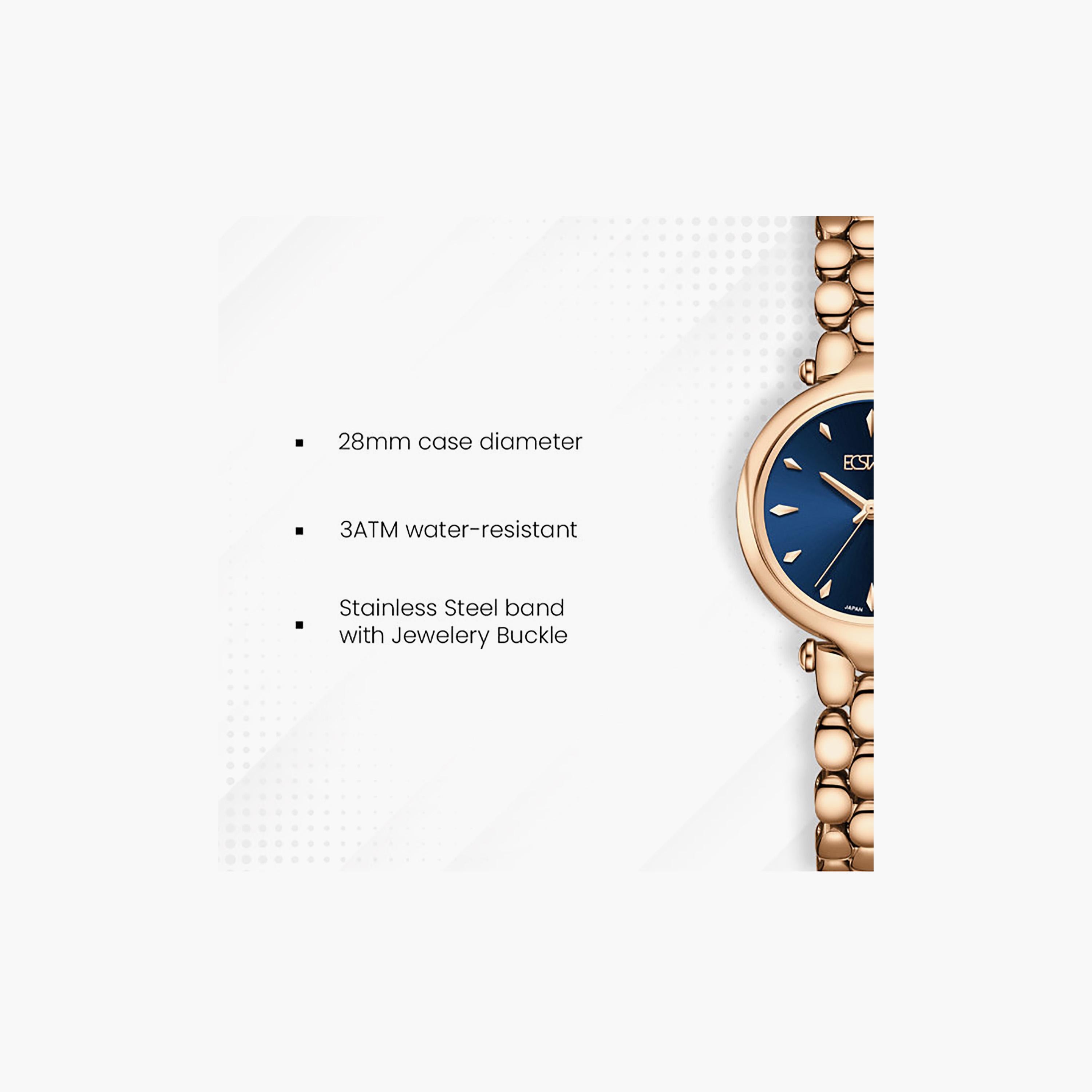 Ecstacy Women's 28MM Blue Analog Stainless Steel Watch | E25503-RBKN-women-watchesandjewellery-watches-image-7
