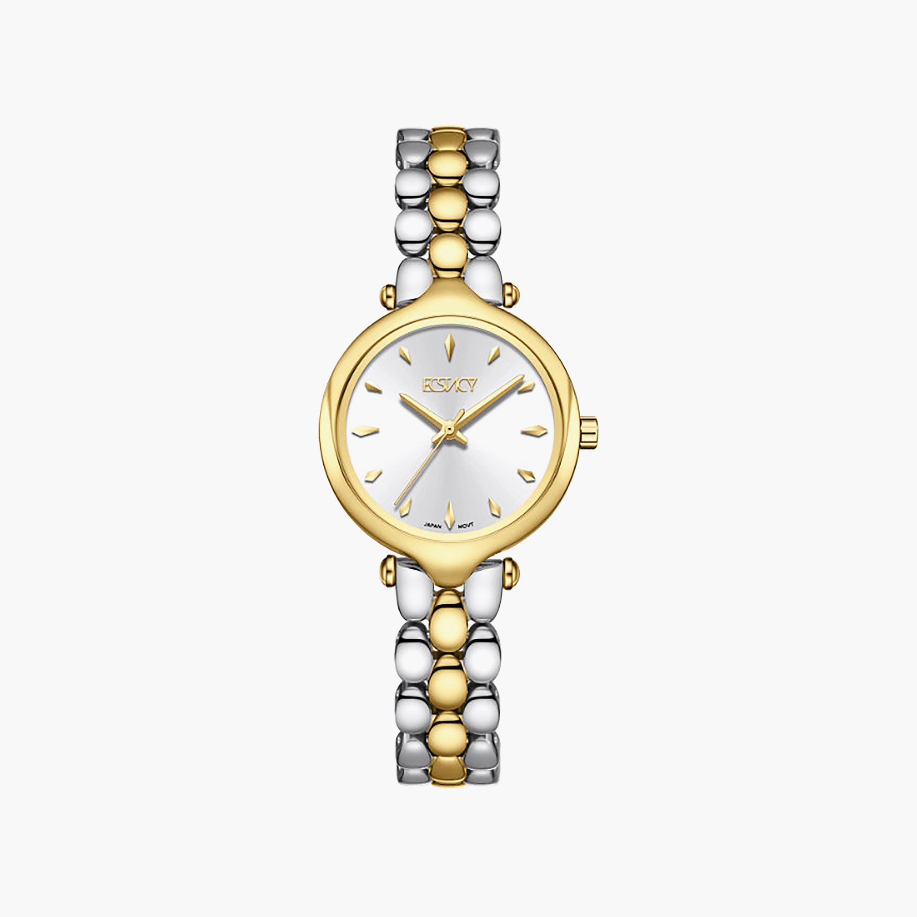 ساعة أنالوج ستانلس ستيل باللون الفضي 28 مم للنساء من إيكستاسي | E25503-TBTS-women-watchesandjewellery-watches-image-1