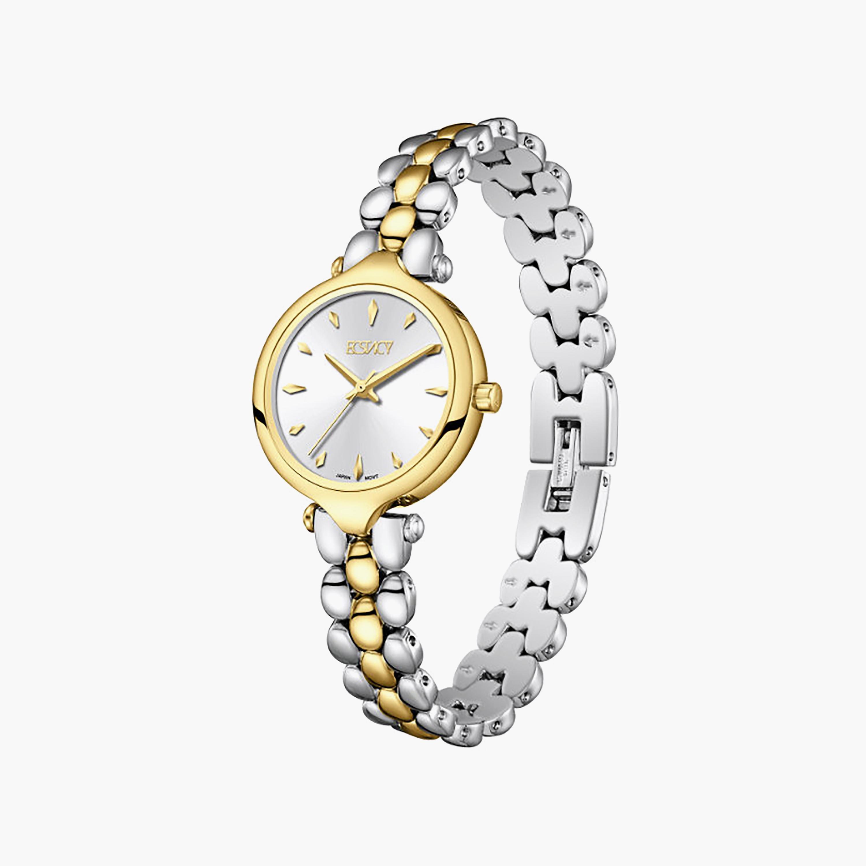 ساعة أنالوج ستانلس ستيل باللون الفضي 28 مم للنساء من إيكستاسي | E25503-TBTS-women-watchesandjewellery-watches-image-2
