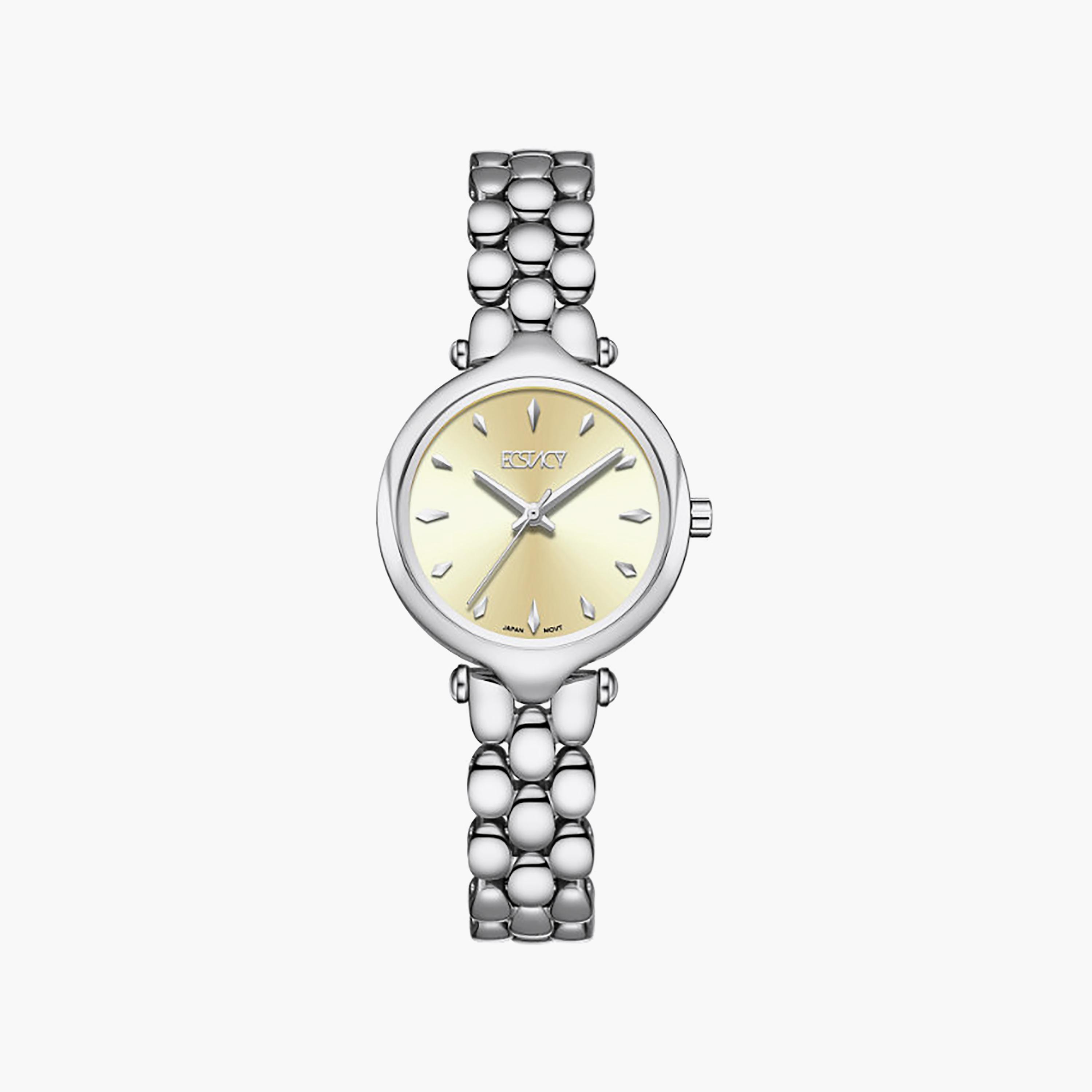 Ecstacy Women's 28MM Yellow Analog Stainless Steel Watch | E25503-SBSI-women-watchesandjewellery-watches-image-1