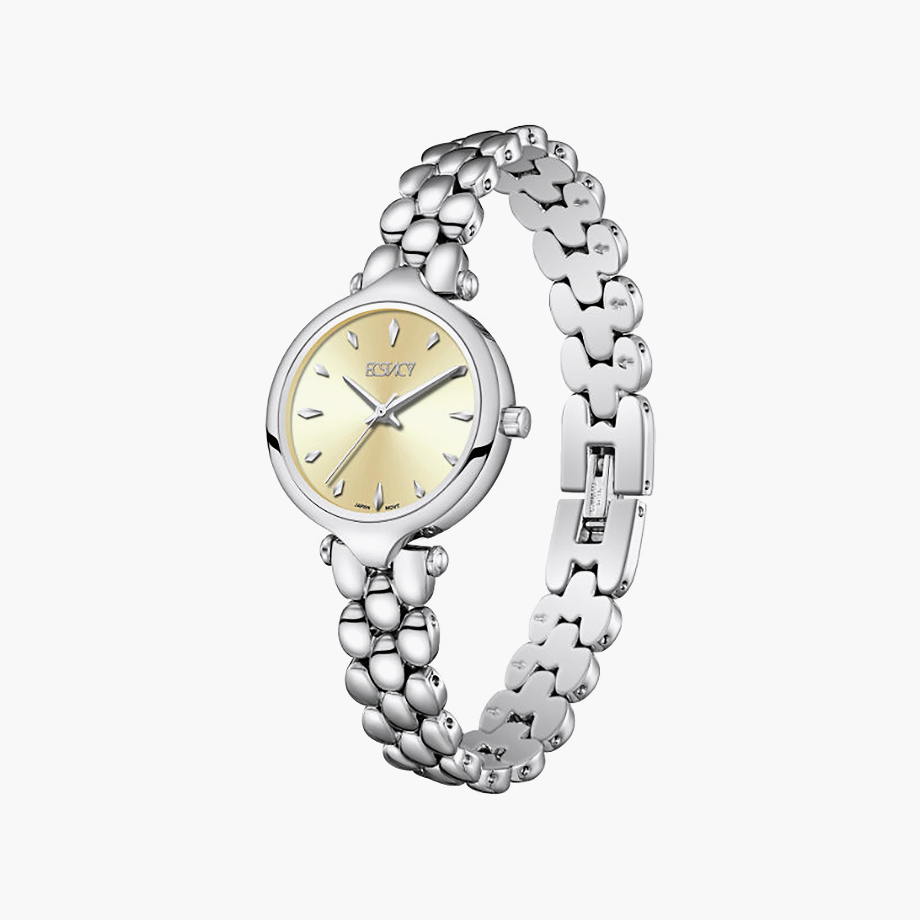 Ecstacy Women's 28MM Yellow Analog Stainless Steel Watch | E25503-SBSI-women-watchesandjewellery-watches-image-2