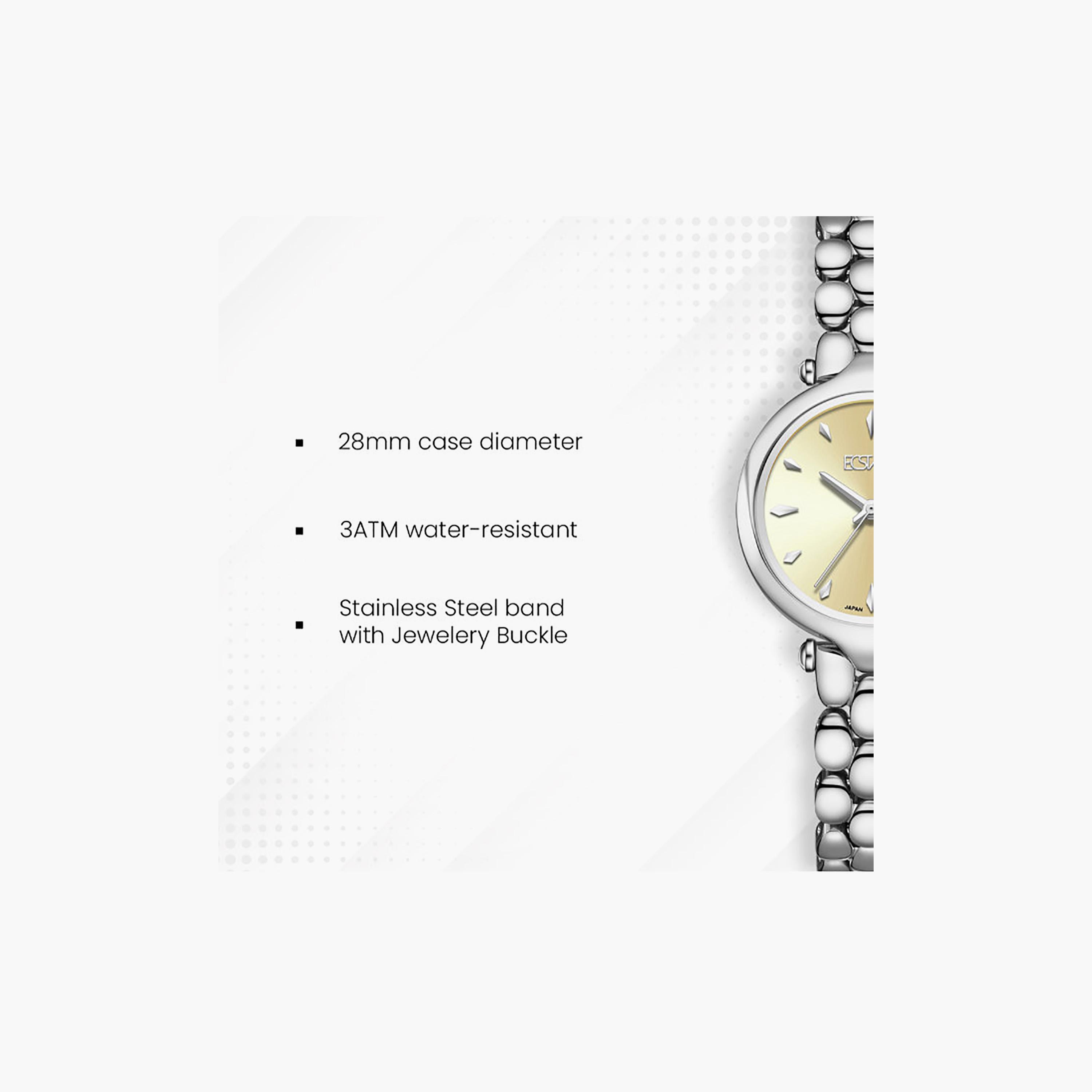 Ecstacy Women's 28MM Yellow Analog Stainless Steel Watch | E25503-SBSI-women-watchesandjewellery-watches-image-7