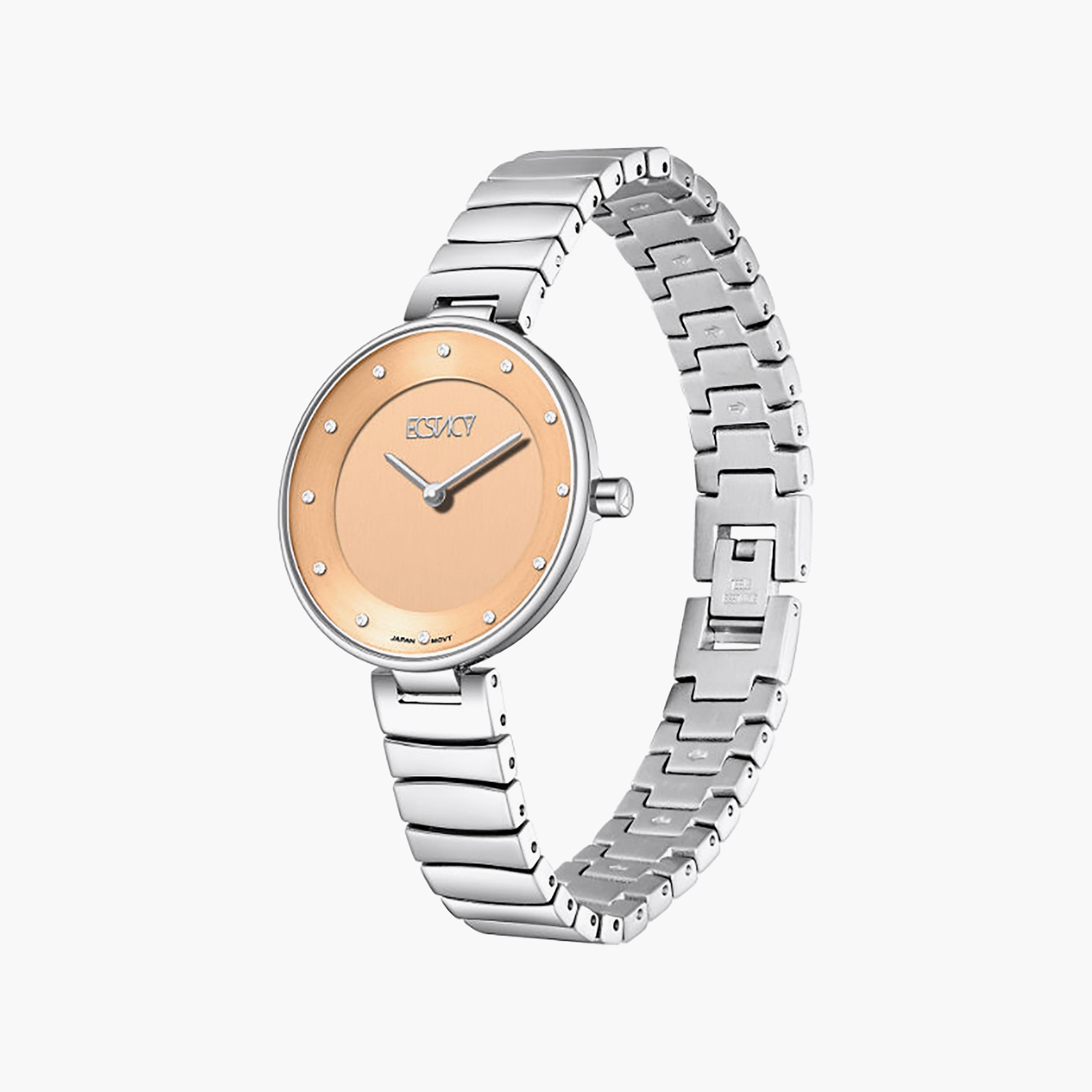 Ecstacy Women's 31MM Orange Analog Stainless Steel Watch | E25504-SBSO-women-watchesandjewellery-watches-image-2