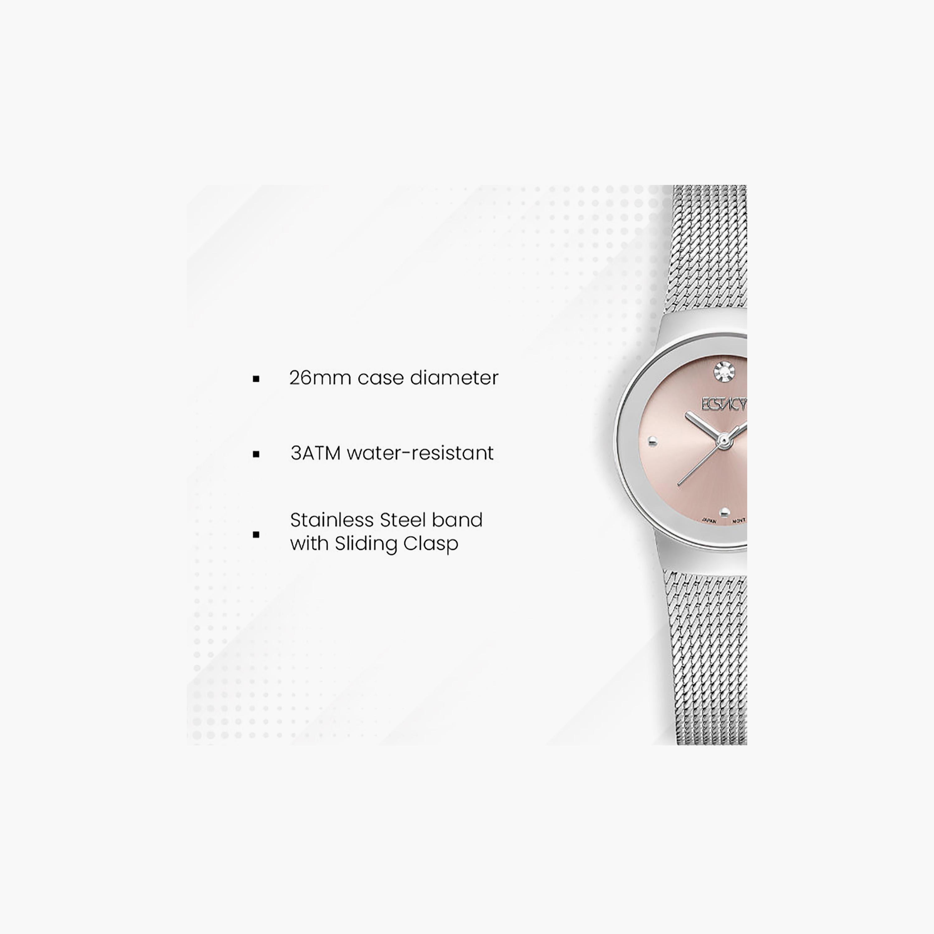 Ecstacy Women's 26MM Pink Analog Stainless Steel Watch | E25505-SMSP-women-watchesandjewellery-watches-image-7