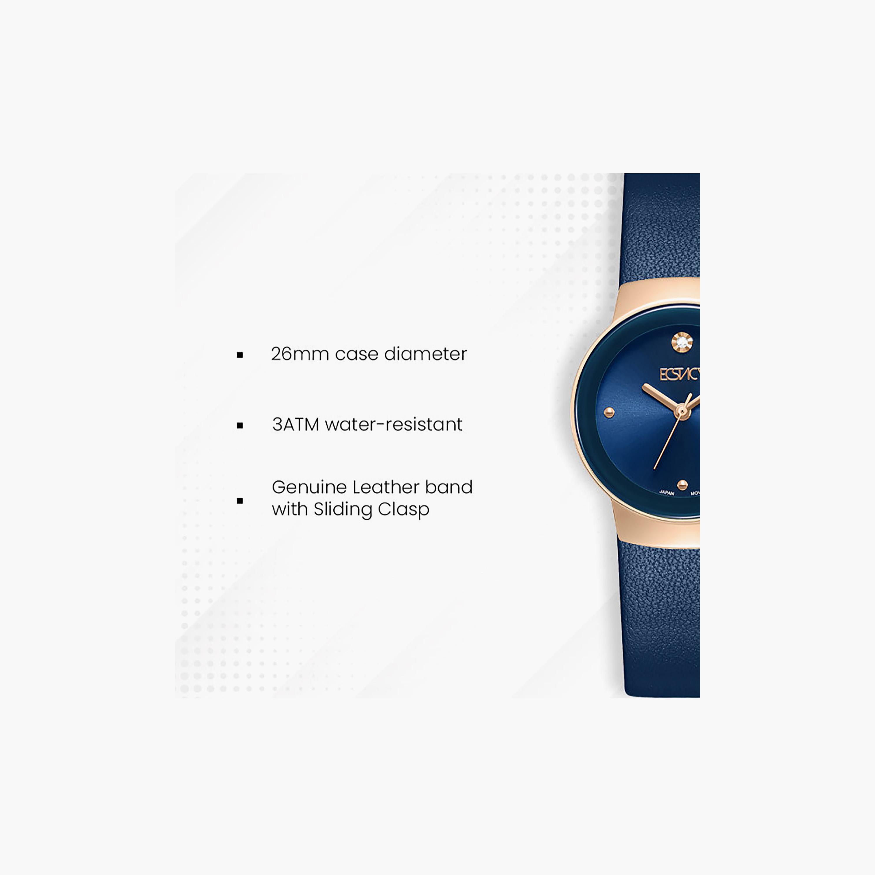 Ecstacy Women's 26MM Blue Analog Genuine Leather Watch | E25505-RLNN-women-watchesandjewellery-watches-image-7