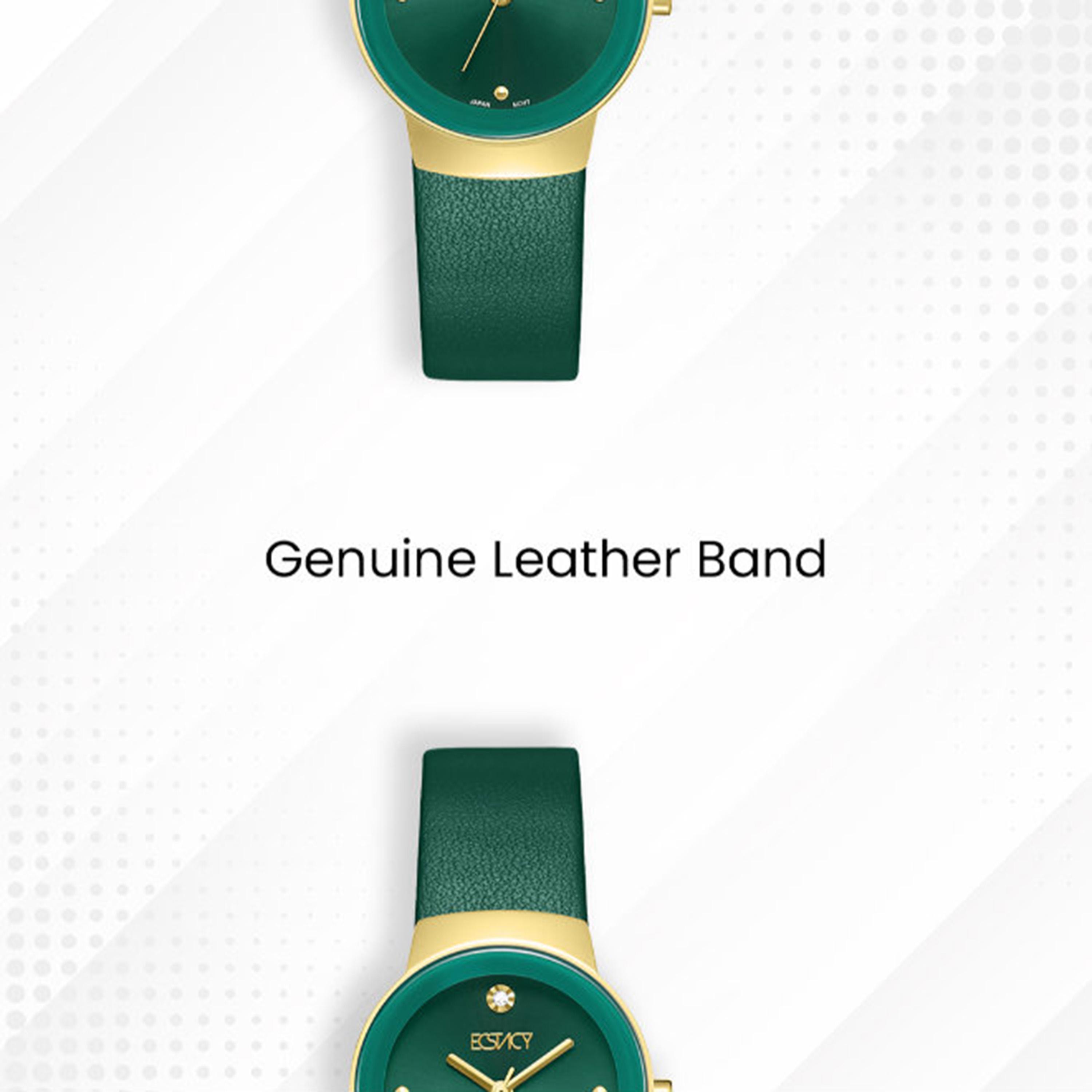 Ecstacy Women's 26MM Green Analog Genuine Leather Watch | E25505-GLGG-women-watchesandjewellery-watches-image-5