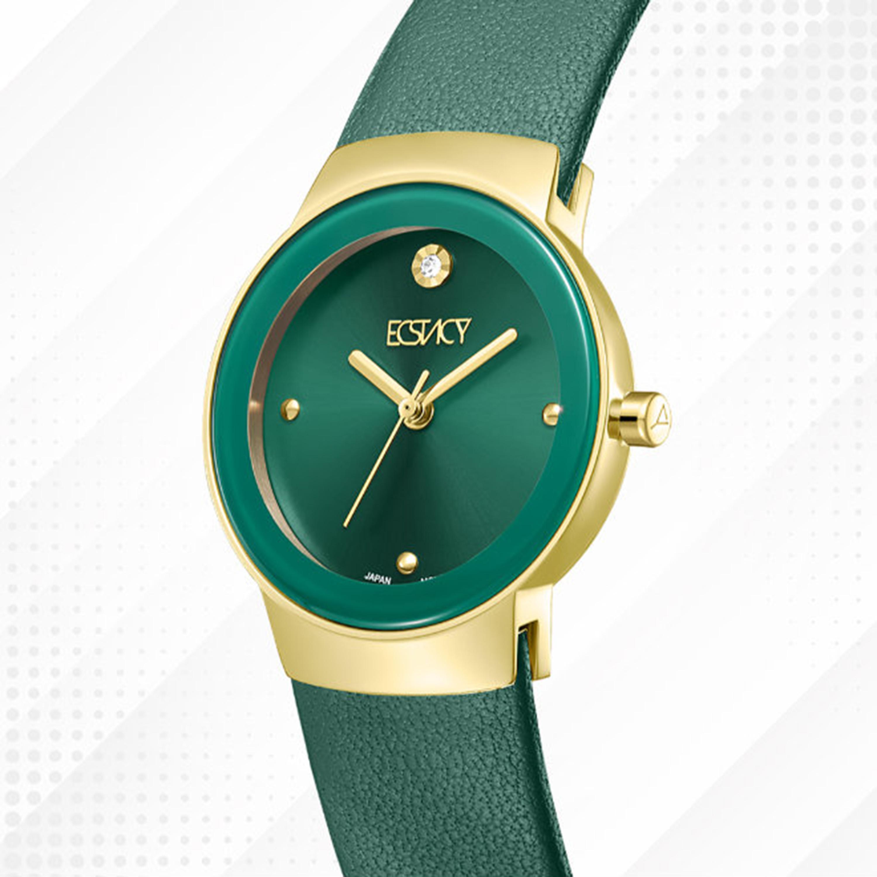 Ecstacy Women's 26MM Green Analog Genuine Leather Watch | E25505-GLGG-women-watchesandjewellery-watches-image-6