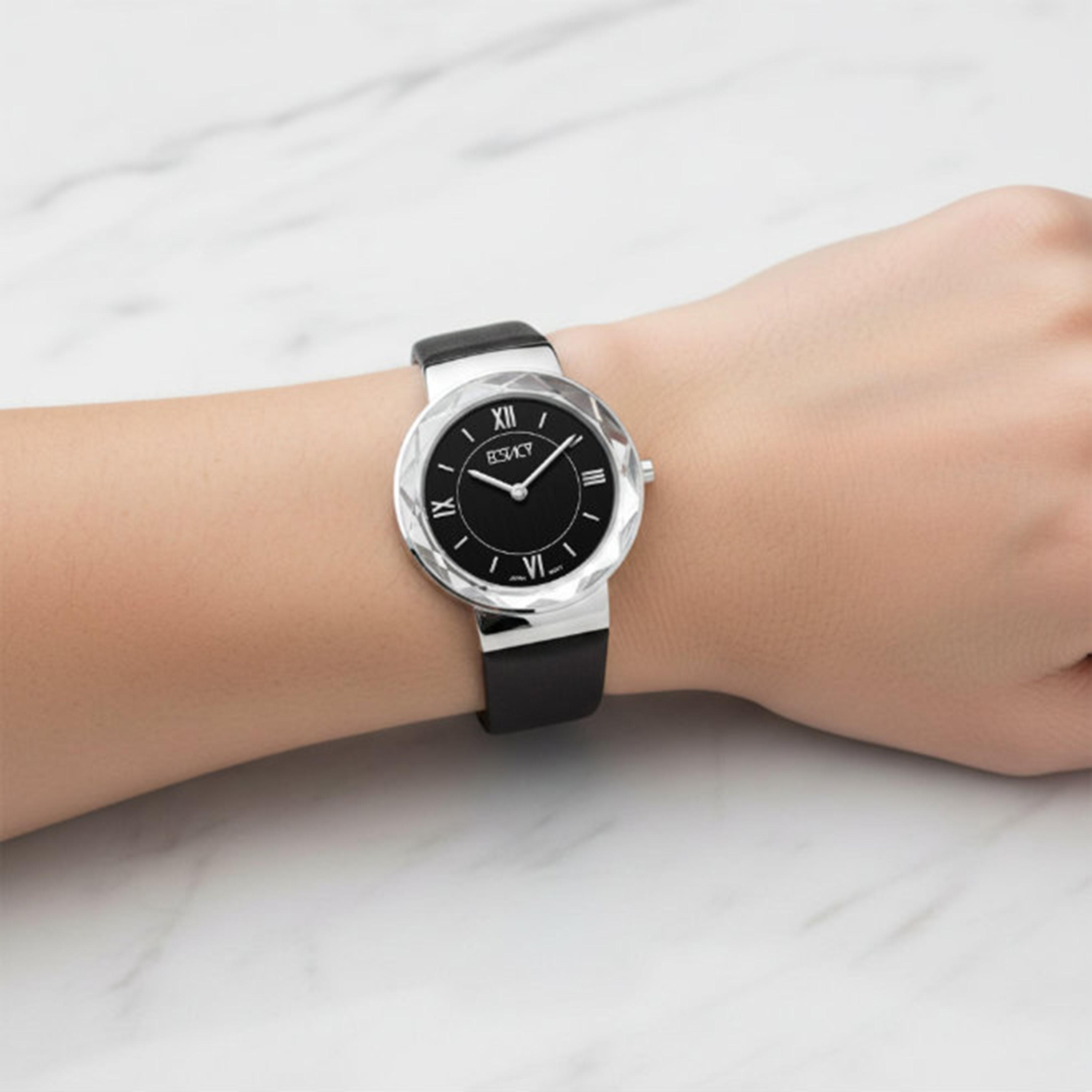 Ecstacy Women's 34.5MM Black Analog Genuine Leather Watch | E25506-SLBB-women-watchesandjewellery-watches-image-8