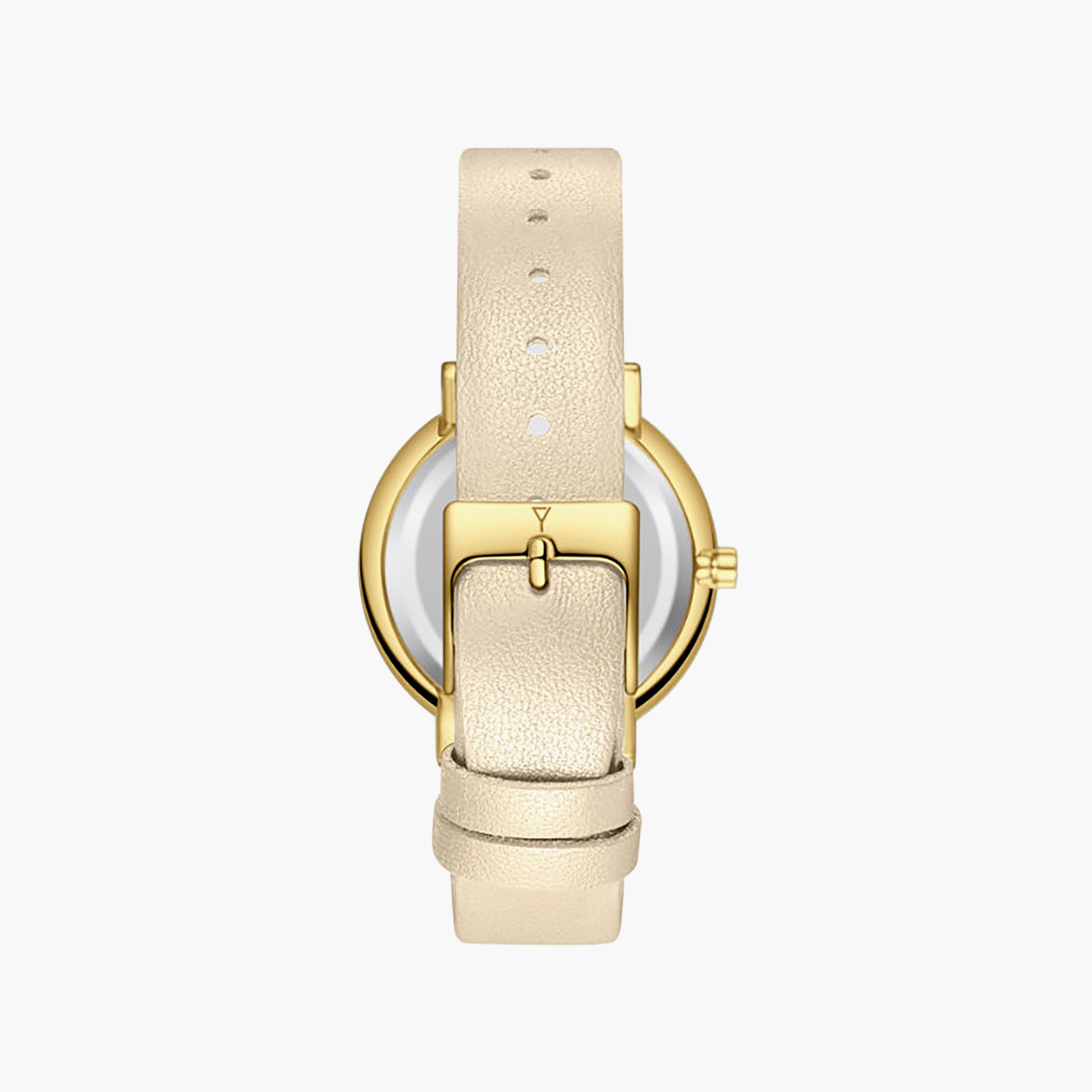 Ecstacy Women's 34.5MM Gold Analog Genuine Leather Watch | E25506-GLCC-women-watchesandjewellery-watches-image-3
