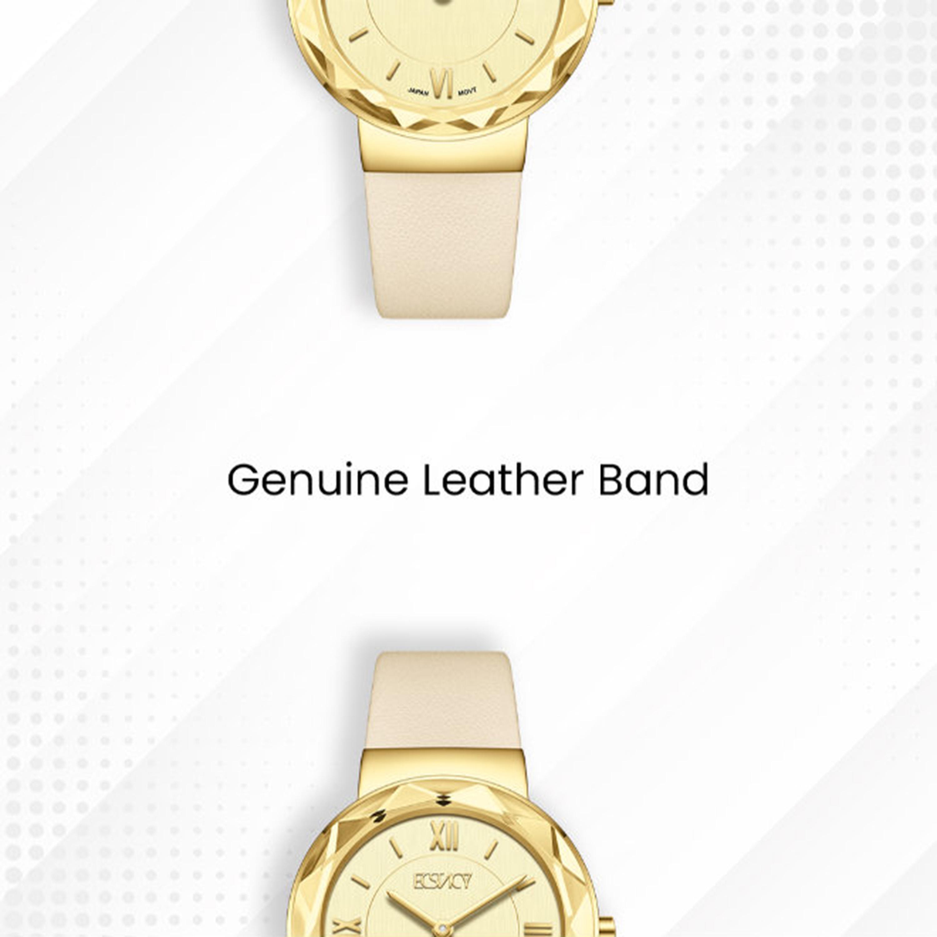 Ecstacy Women's 34.5MM Gold Analog Genuine Leather Watch | E25506-GLCC-women-watchesandjewellery-watches-image-5
