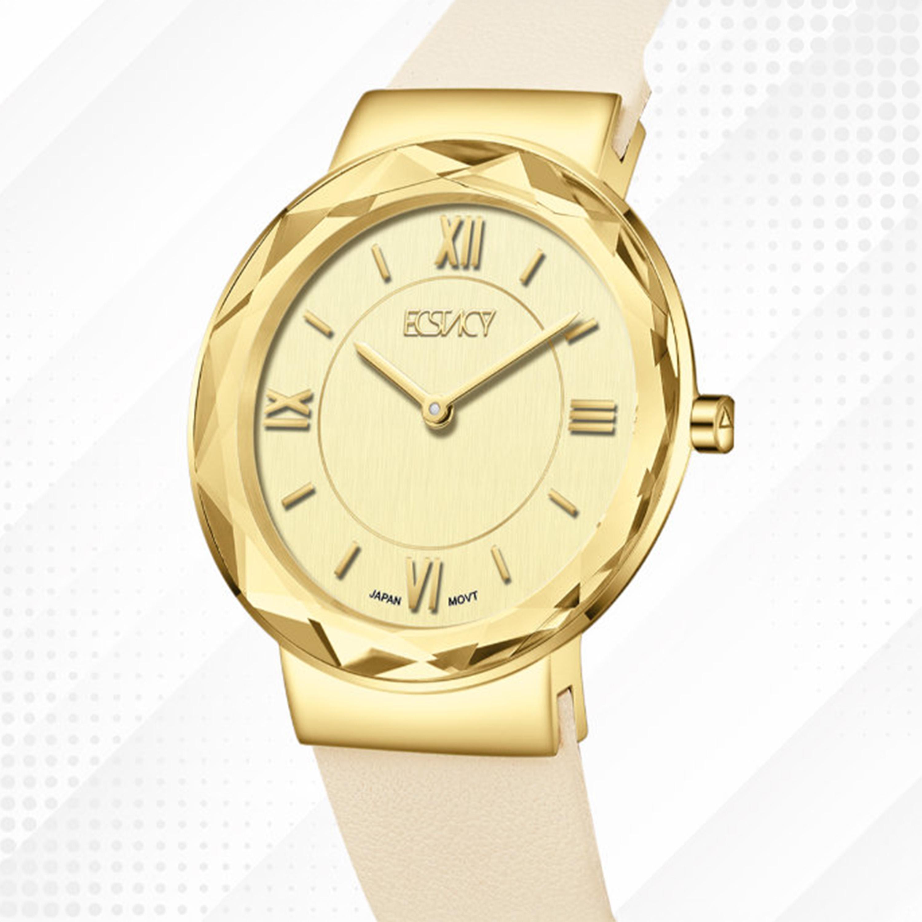 Ecstacy Women's 34.5MM Gold Analog Genuine Leather Watch | E25506-GLCC-women-watchesandjewellery-watches-image-6