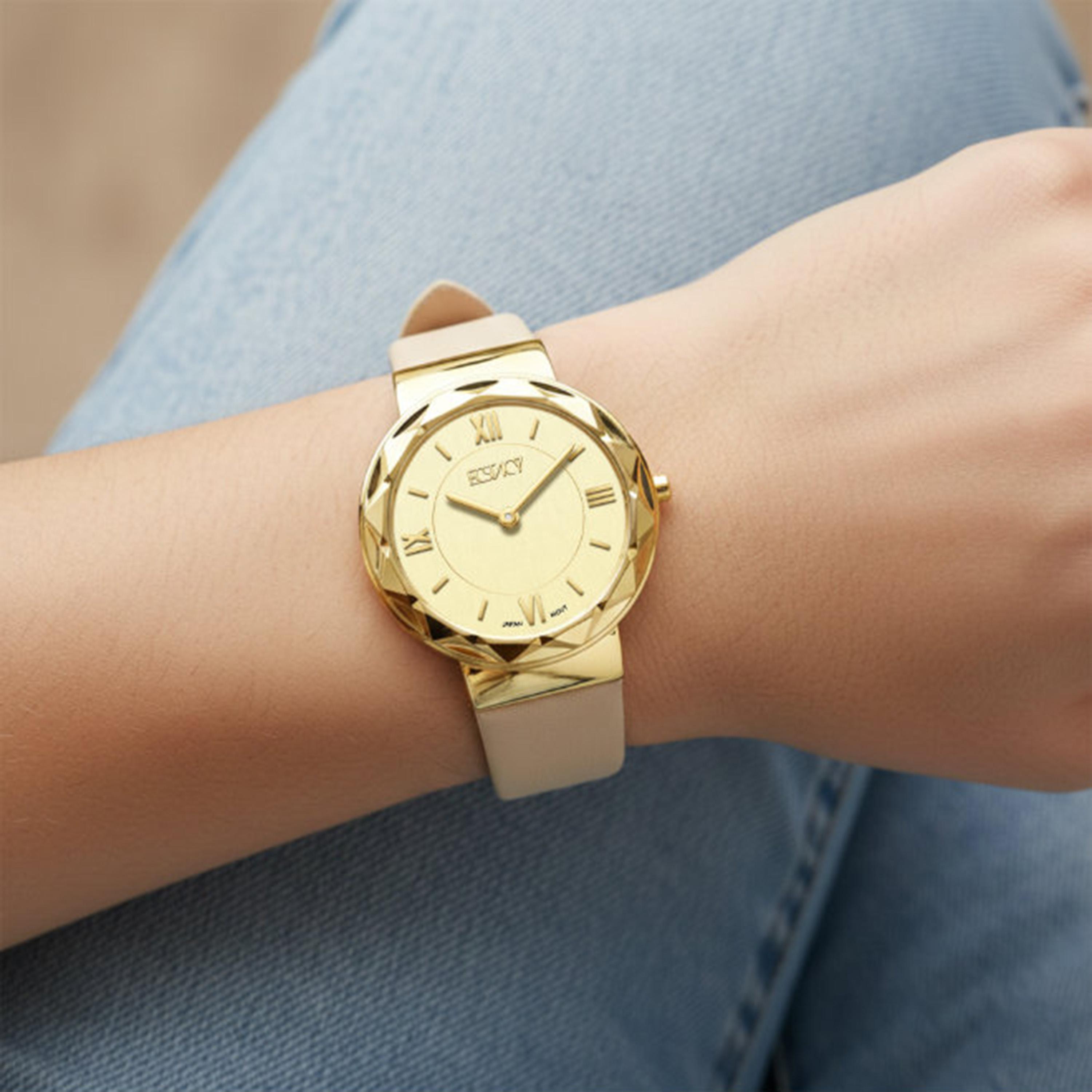 Ecstacy Women's 34.5MM Gold Analog Genuine Leather Watch | E25506-GLCC-women-watchesandjewellery-watches-image-8