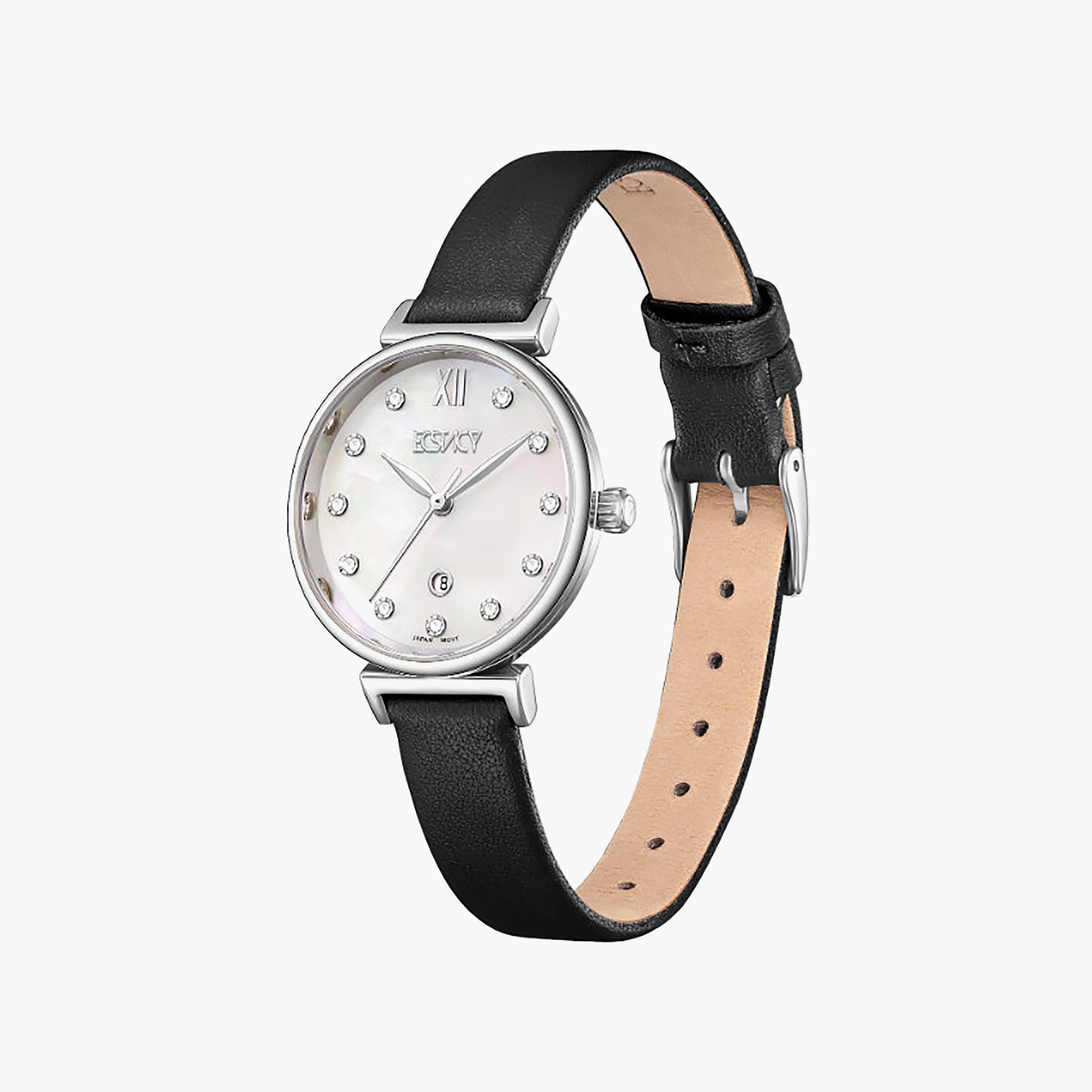 Ecstacy Women's 30MM Mother of Pearl Analog Genuine Leather Watch | E25507-SLBM-women-watchesandjewellery-watches-image-2