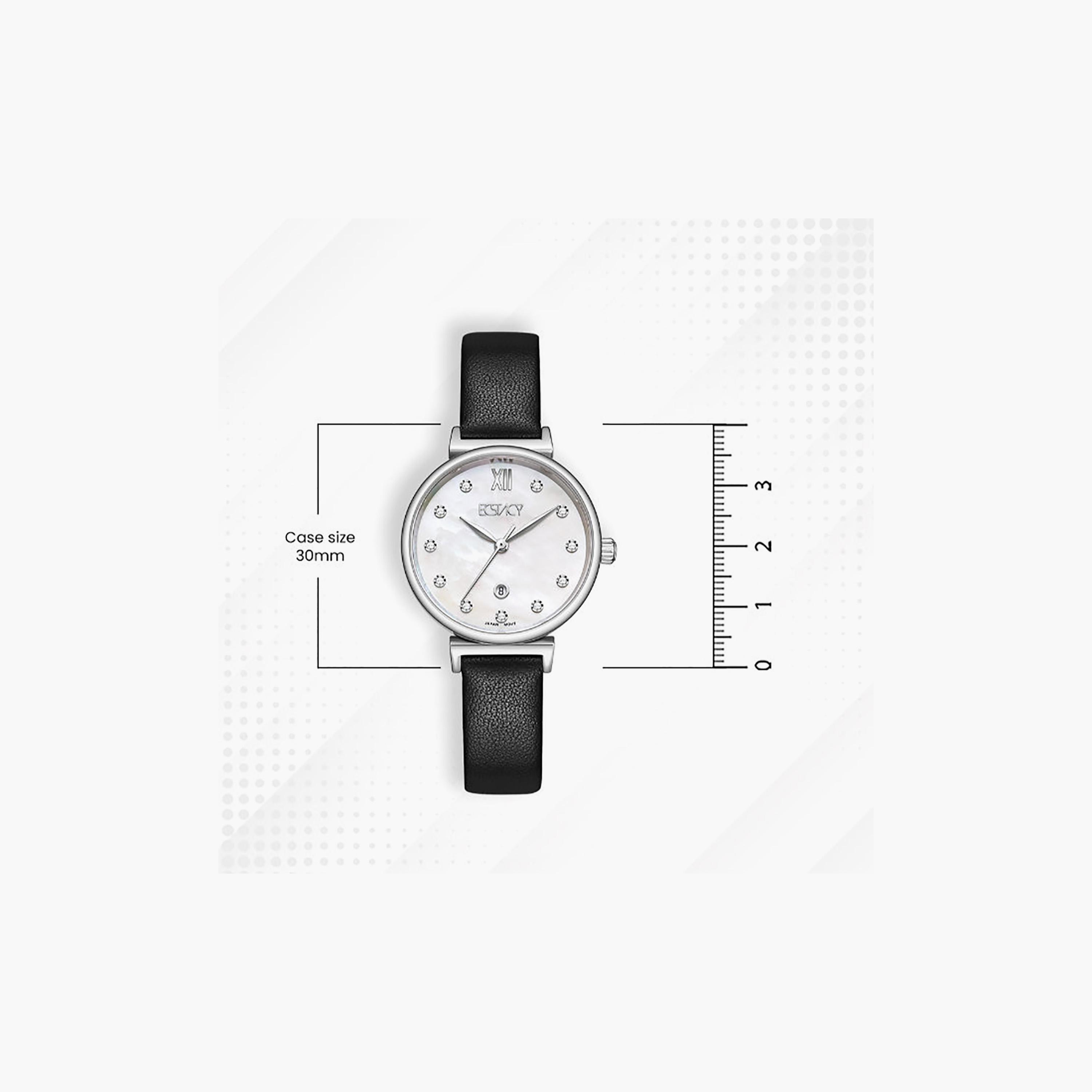 Ecstacy Women's 30MM Mother of Pearl Analog Genuine Leather Watch | E25507-SLBM-women-watchesandjewellery-watches-image-4