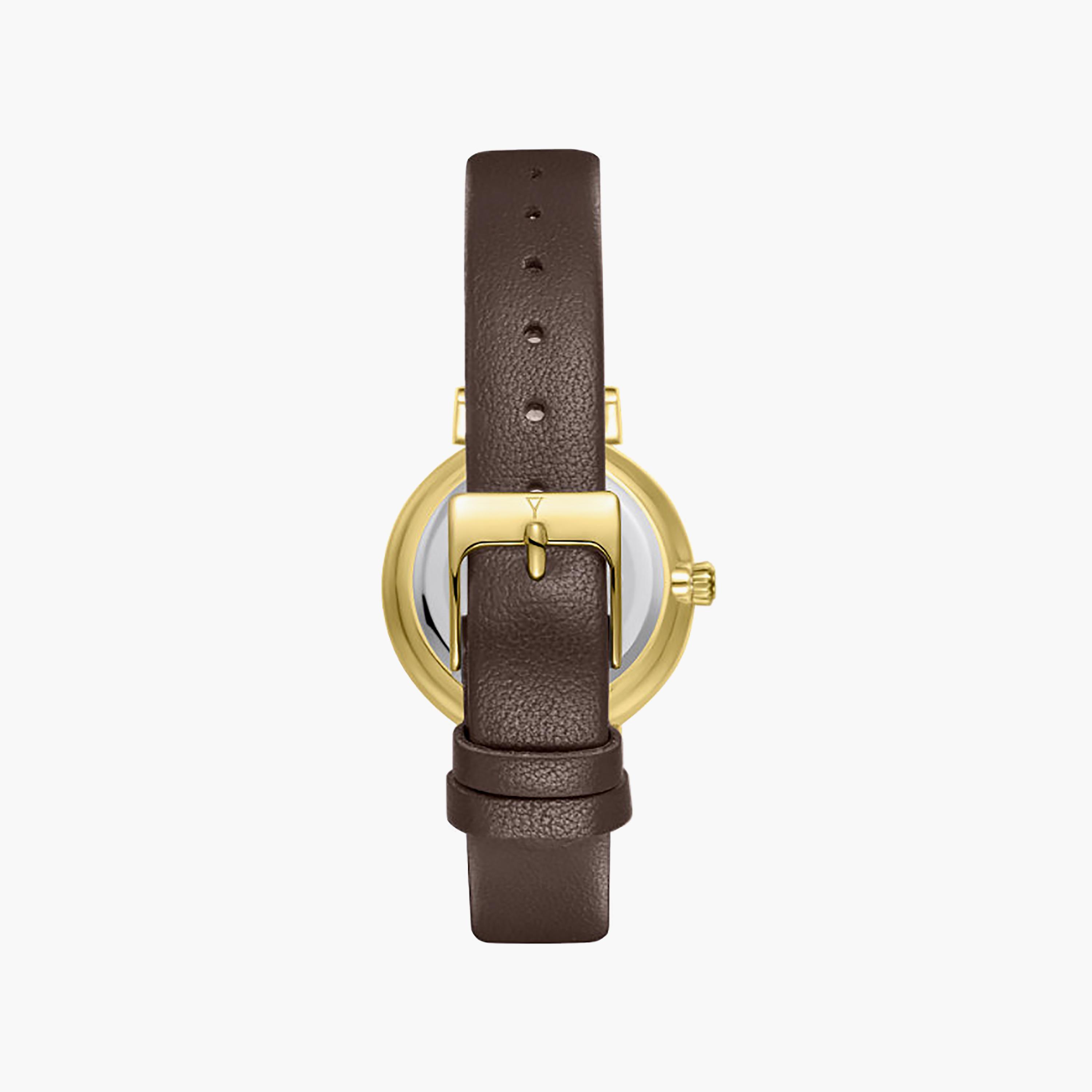 Ecstacy Women's 30MM Mother of Pearl Analog Genuine Leather Watch | E25507-GLDMC-women-watchesandjewellery-watches-image-3