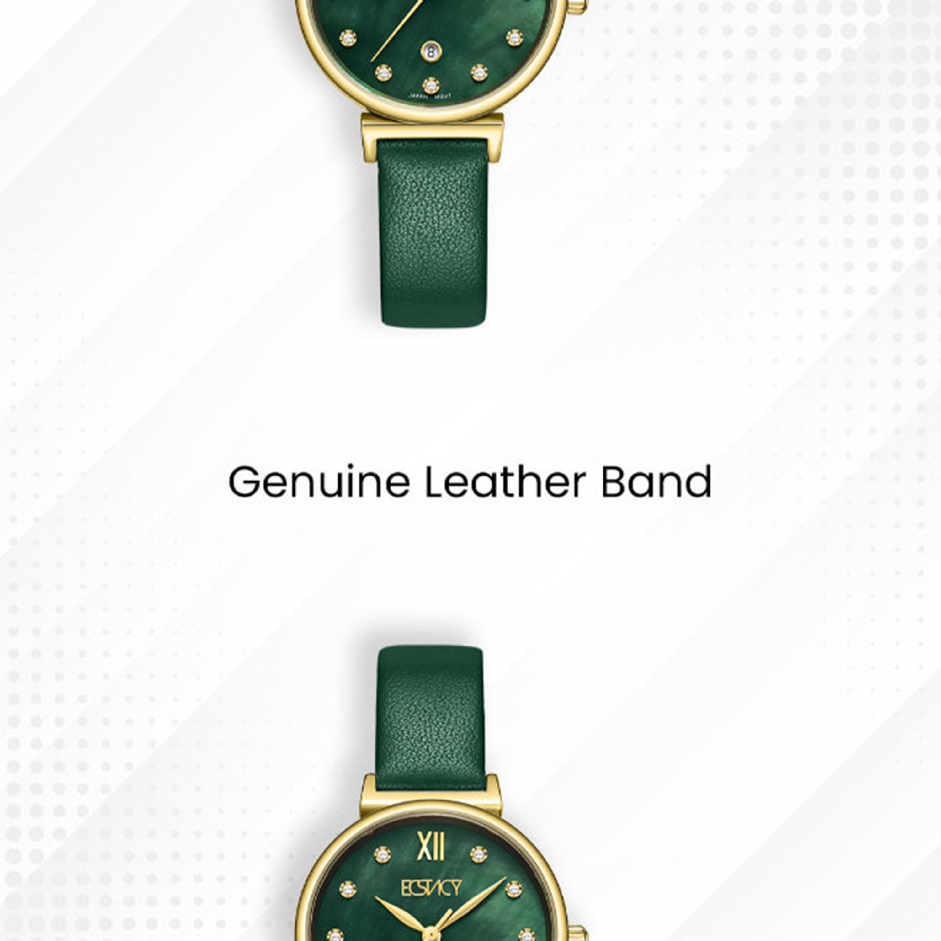Ecstacy Women's 30MM Green Analog Genuine Leather Watch | E25507-GLGMG-women-watchesandjewellery-watches-image-5