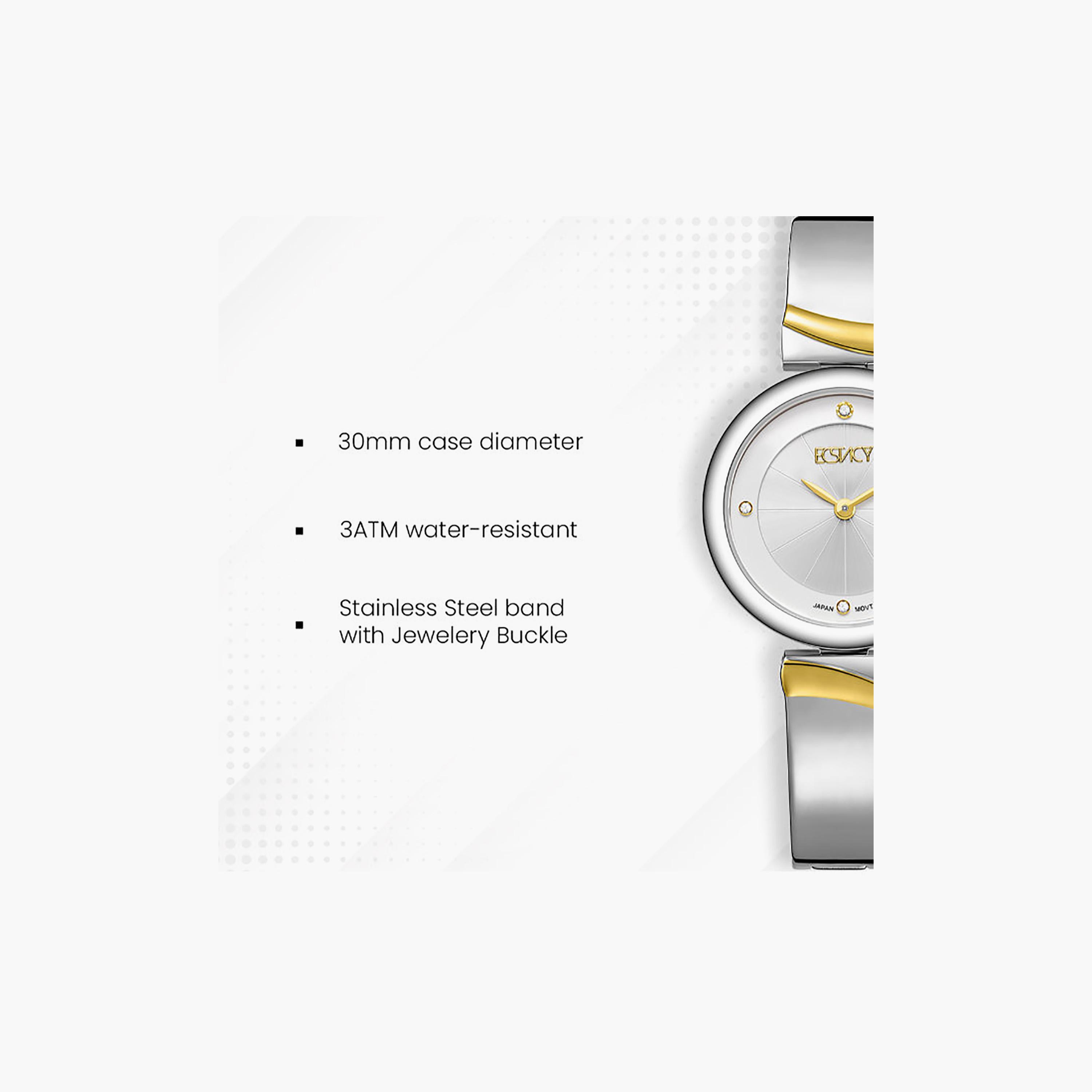 Ecstacy Women's 30MM Silver Analog Stainless Steel Watch | E25508-TBTS-women-watchesandjewellery-watches-image-7