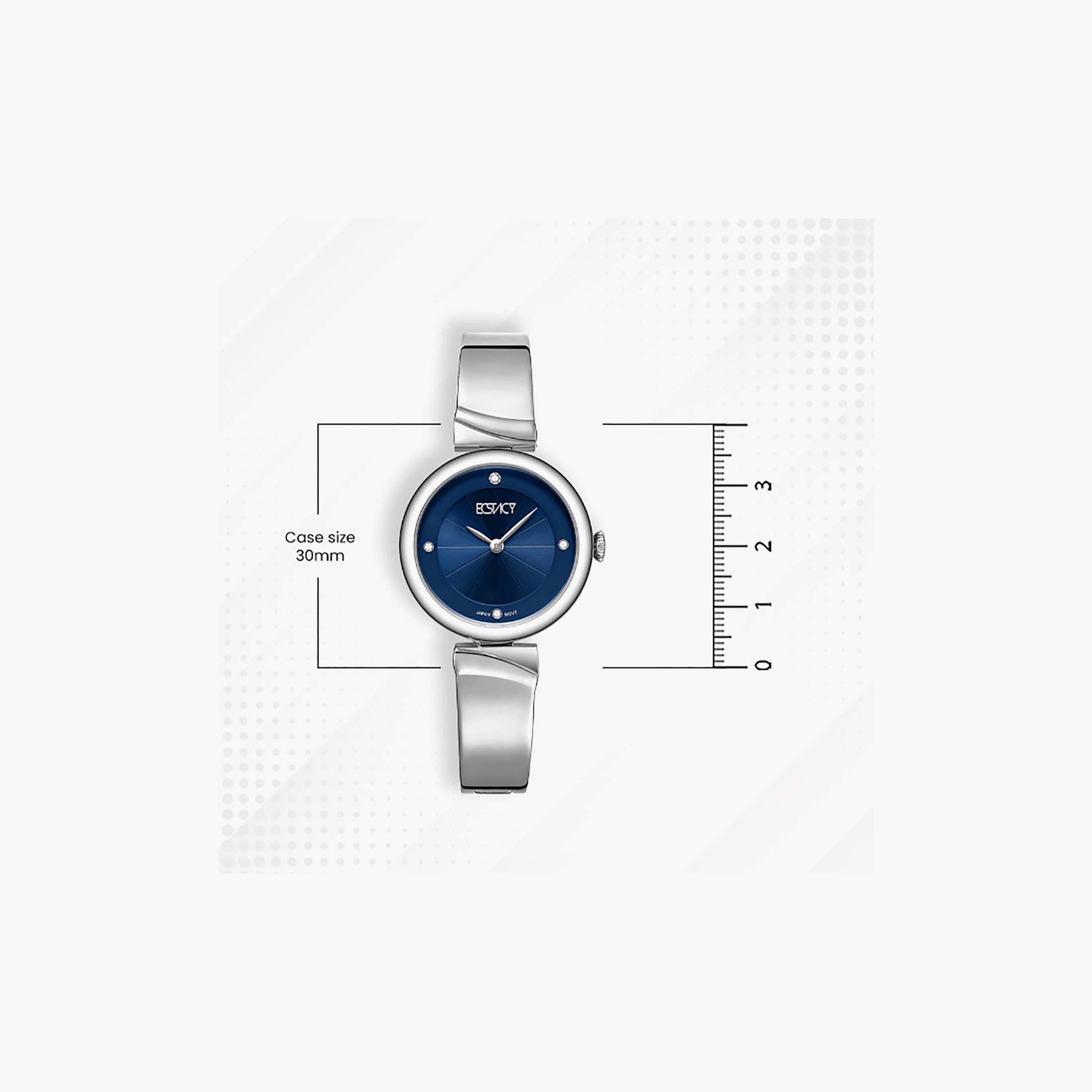 Ecstacy Women's 30MM Blue Analog Stainless Steel Watch | E25508-SBSN-women-watchesandjewellery-watches-image-4