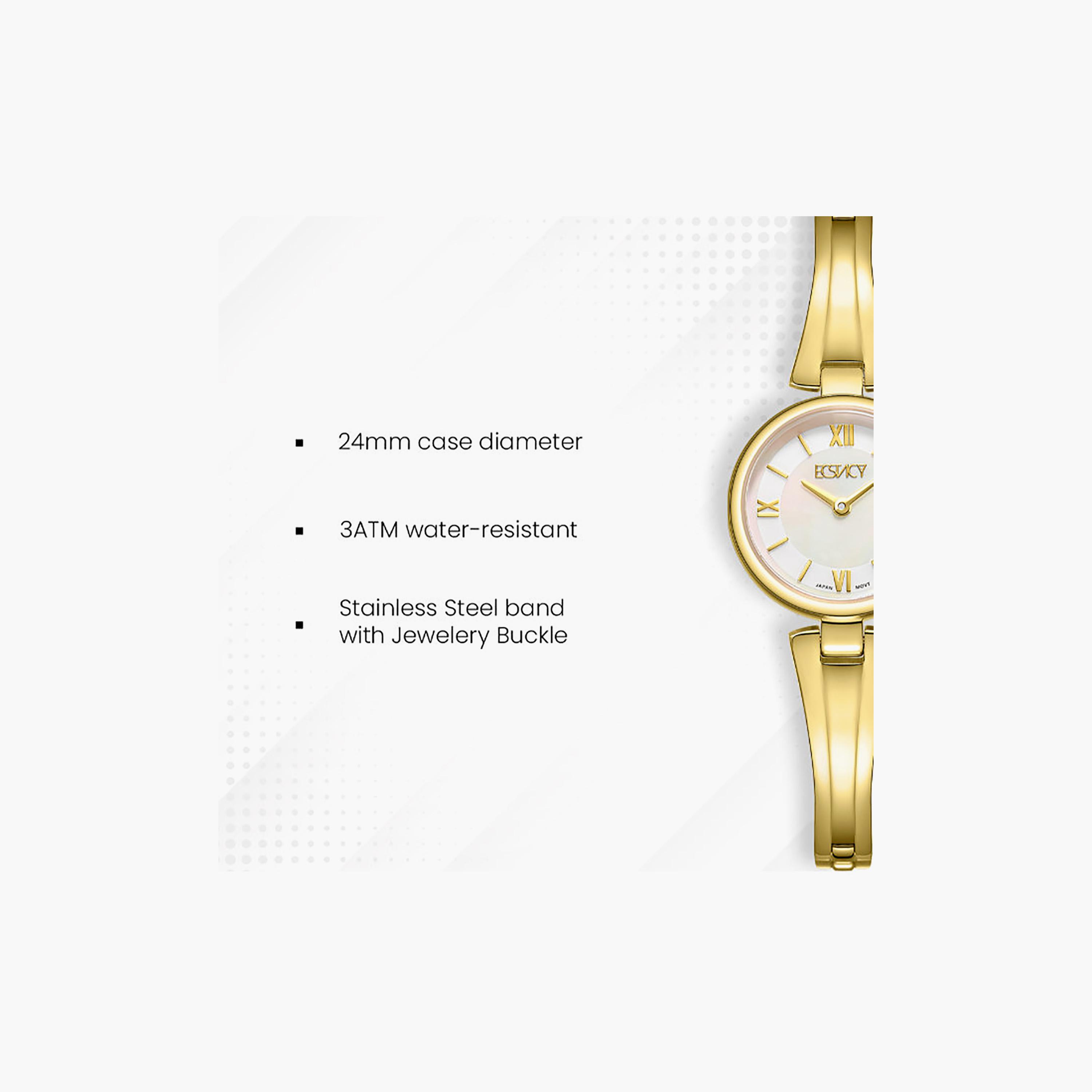 Ecstacy Women's 24MM Mother of Pearl Analog Stainless Steel Watch | E25509-GBGM-women-watchesandjewellery-watches-image-7