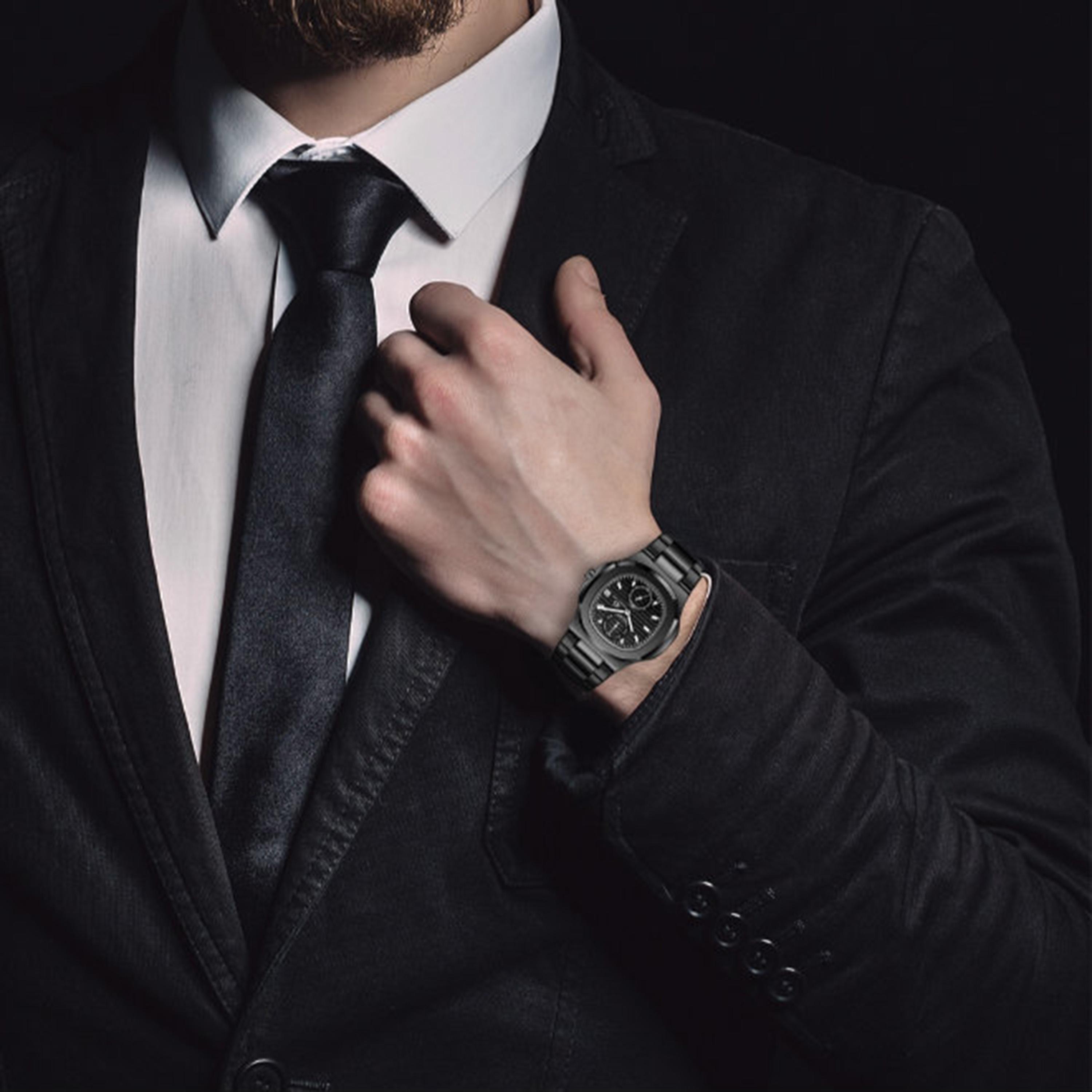 Kenneth Scott Men's 42.7MM Black Analog Stainless Steel Watch | K25002-BBBB-men-watchesandjewellery-watches-image-2