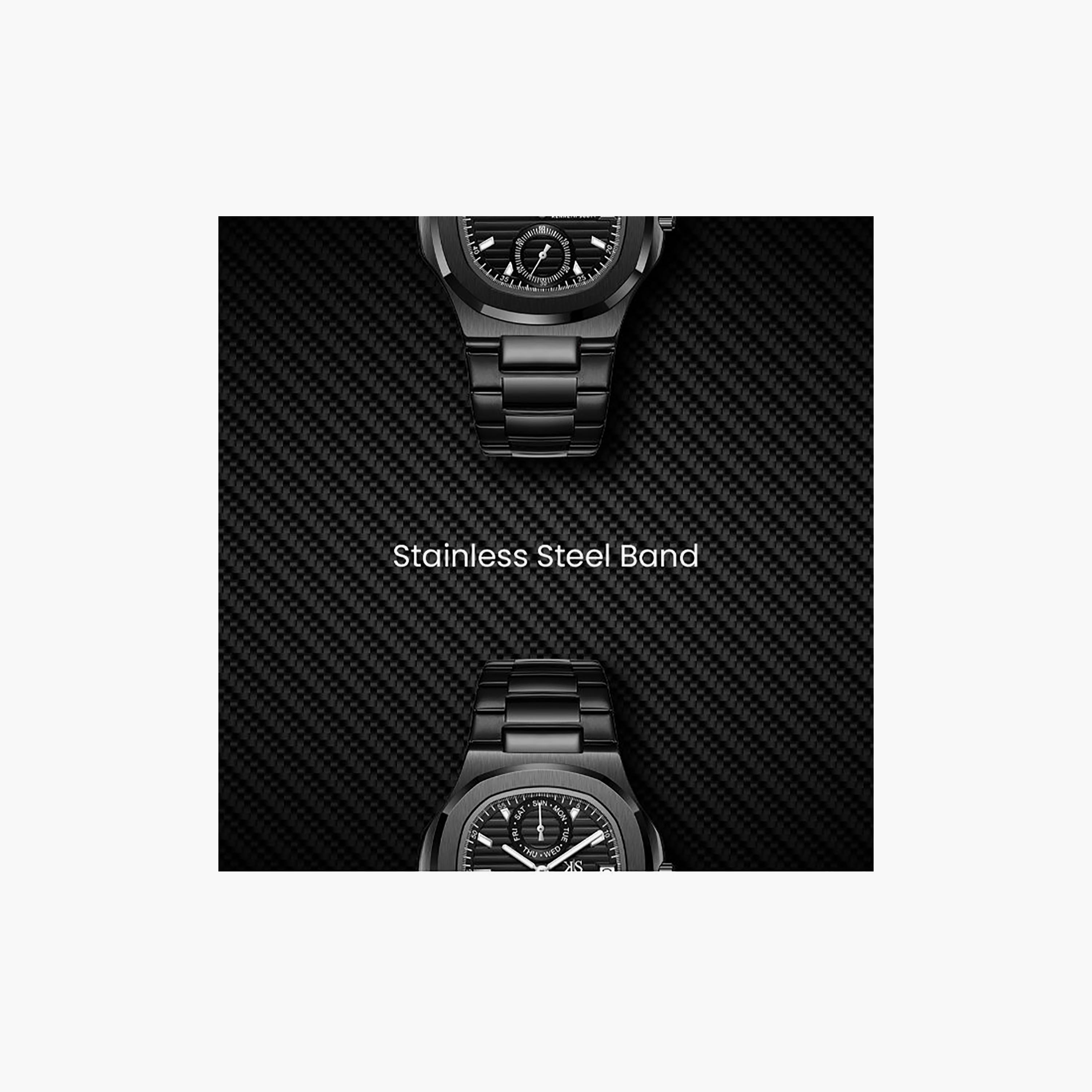 Kenneth Scott Men's 42.7MM Black Analog Stainless Steel Watch | K25002-BBBB-men-watchesandjewellery-watches-image-7