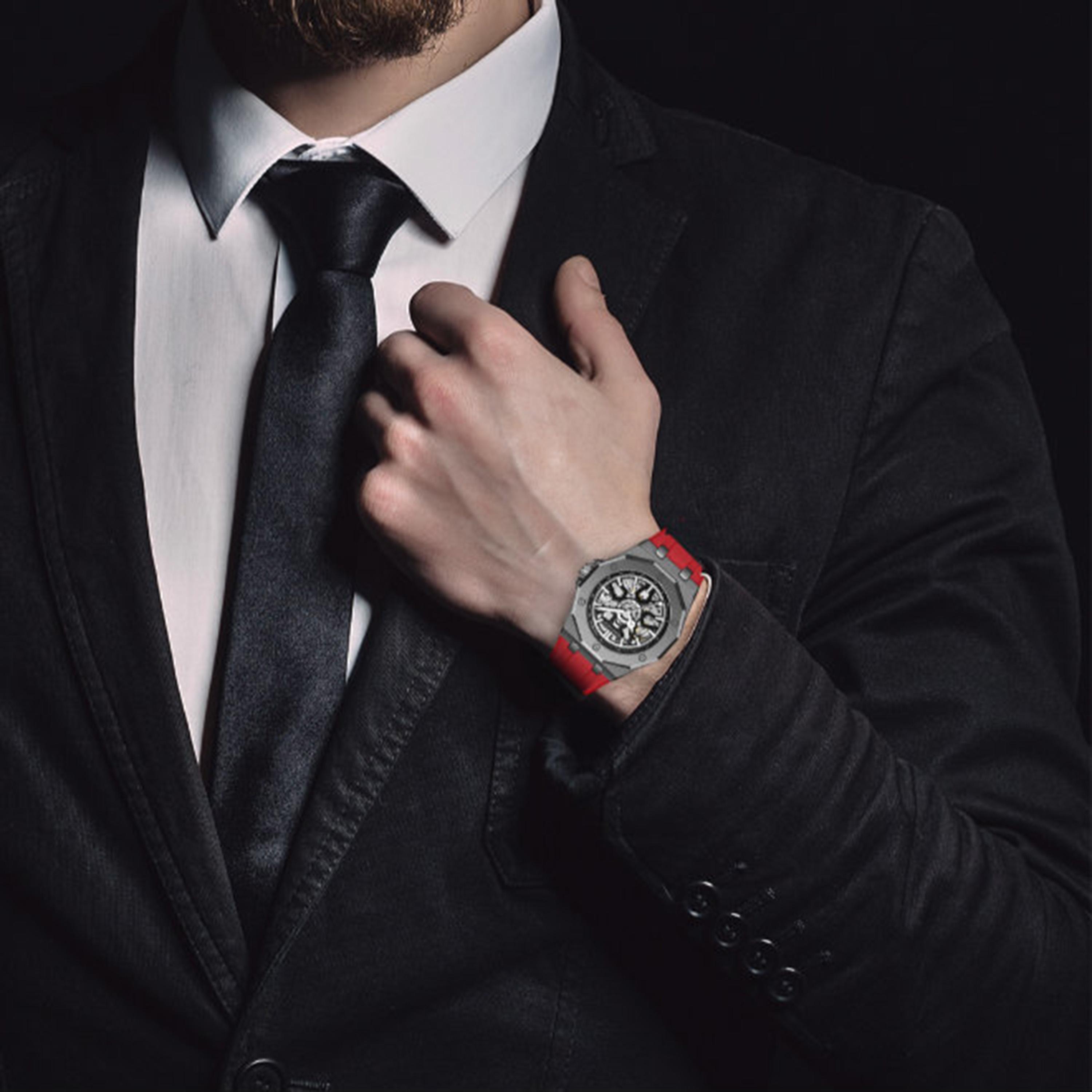 Kenneth Scott Men's 44.3MM Black Automatic Silicone Watch | K25301-XSRB-men-watchesandjewellery-watches-image-2
