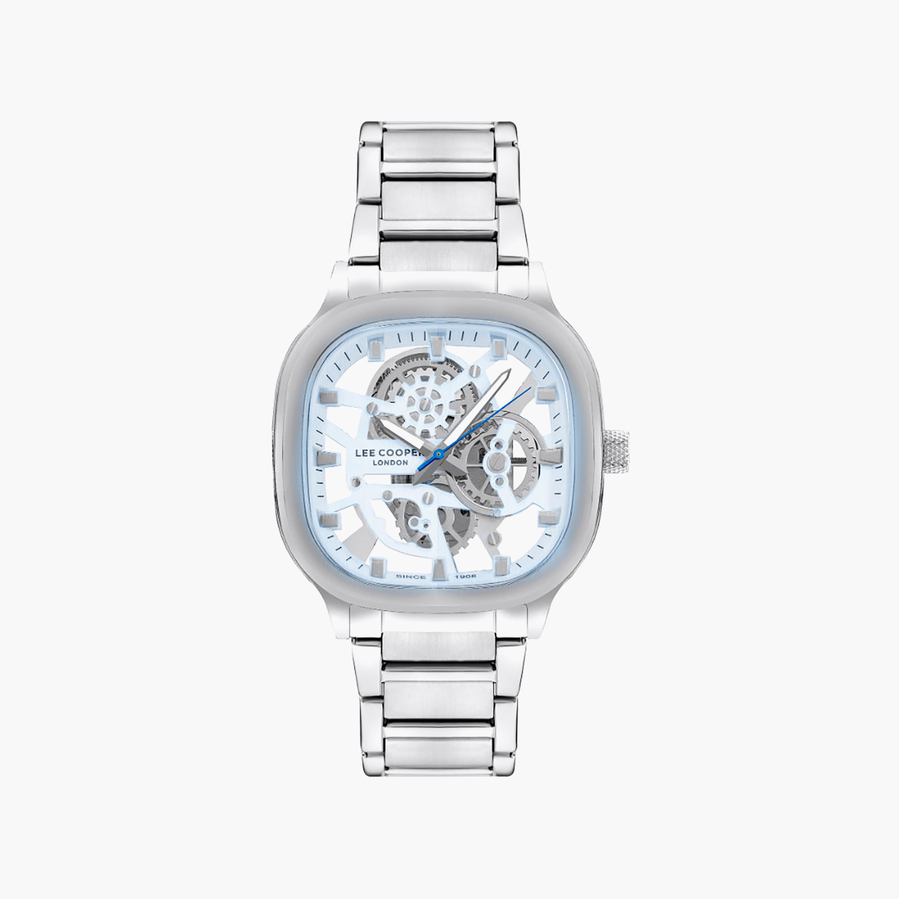 ساعة لي كوبر الرجالية المعدنية الميكانيكية الزرقاء مقاس 42 مم | LC07974.300-men-watchesandjewellery-watches-image-1