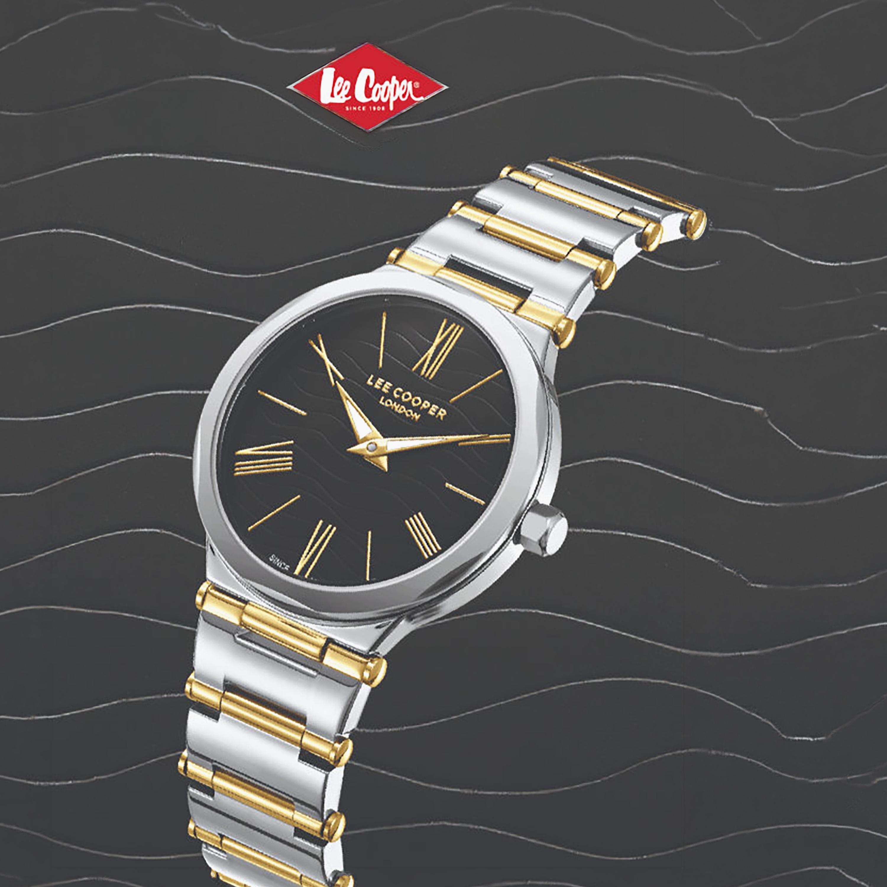 ساعة لي كوبر النسائية المعدنية التناظرية الفضية والذهبية مقاس 30 مم | LC08000.260-women-watchesandjewellery-watches-image-3