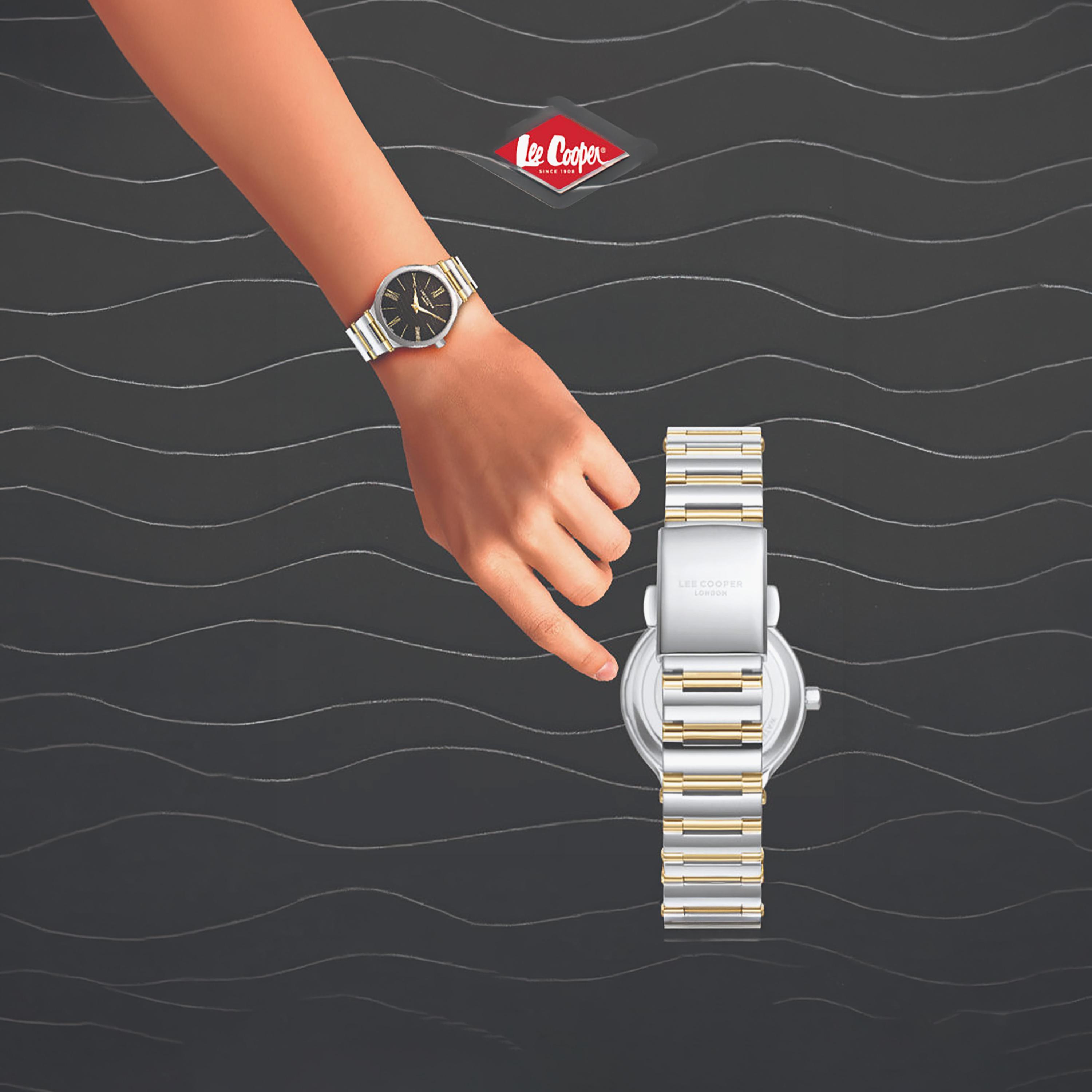 ساعة لي كوبر النسائية المعدنية التناظرية الفضية والذهبية مقاس 30 مم | LC08000.260-women-watchesandjewellery-watches-image-6