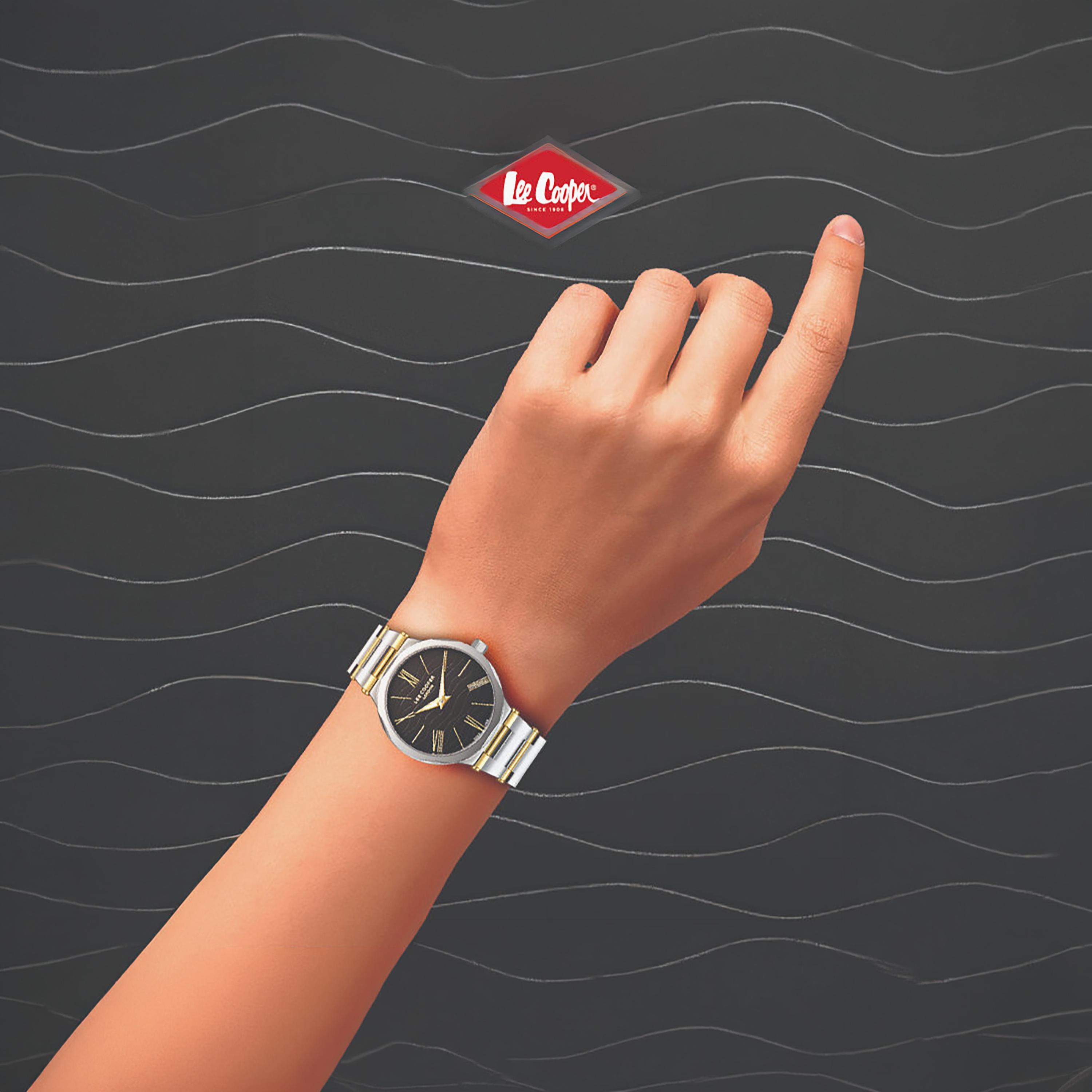 ساعة لي كوبر النسائية المعدنية التناظرية الفضية والذهبية مقاس 30 مم | LC08000.260-women-watchesandjewellery-watches-image-7