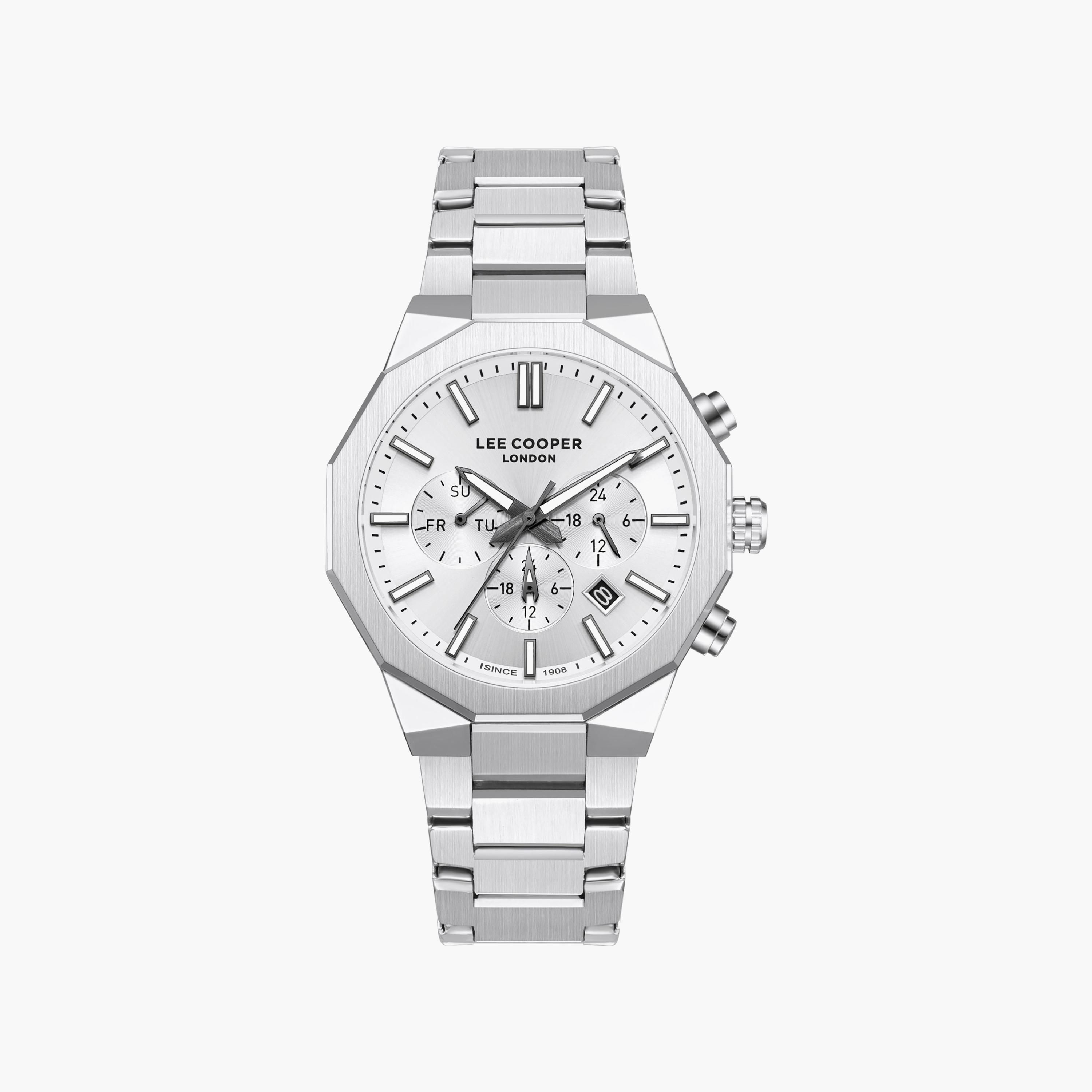 Lee Cooper Men's 43MM Silver Chronograph Metal Watch | LC08218.330-men-watchesandjewellery-watches-image-1