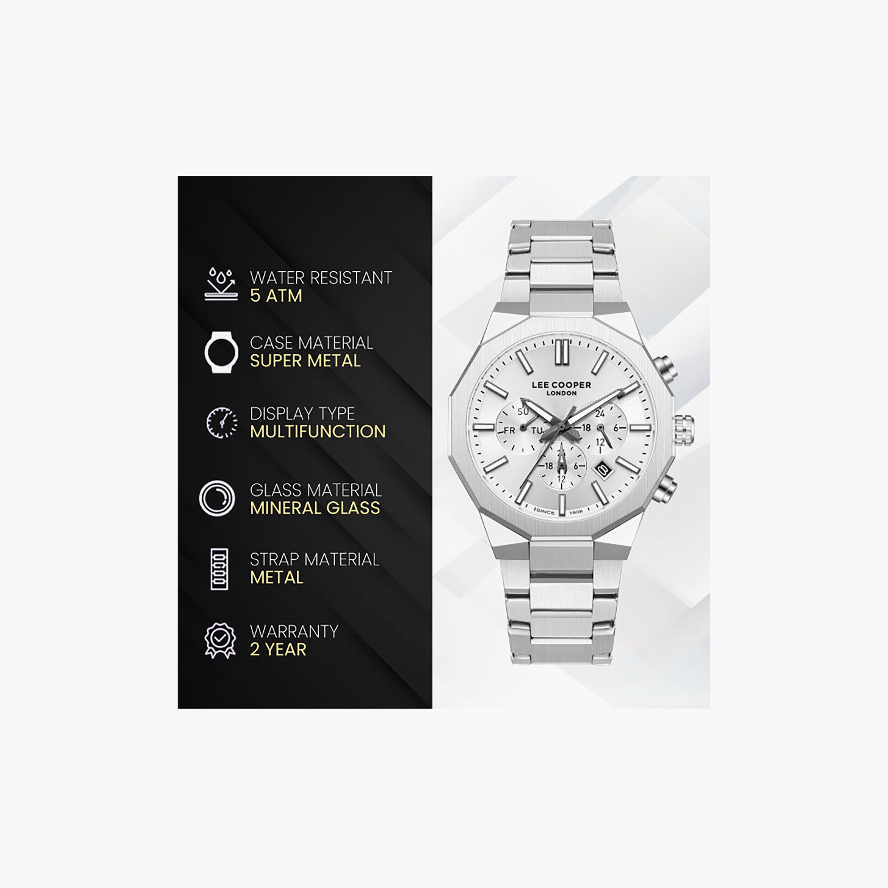 Lee Cooper Men's 43MM Silver Chronograph Metal Watch | LC08218.330-men-watchesandjewellery-watches-image-9