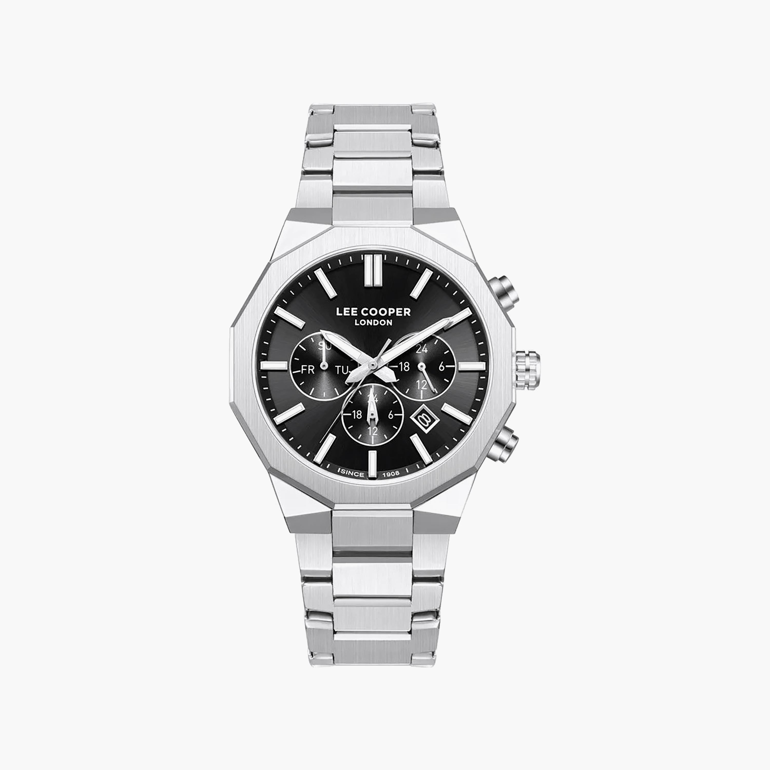 ساعة كرونوغراف معدن باللون الفضي 43 مم للرجال من لي كوبر | LC08218.350-men-watchesandjewellery-watches-image-1