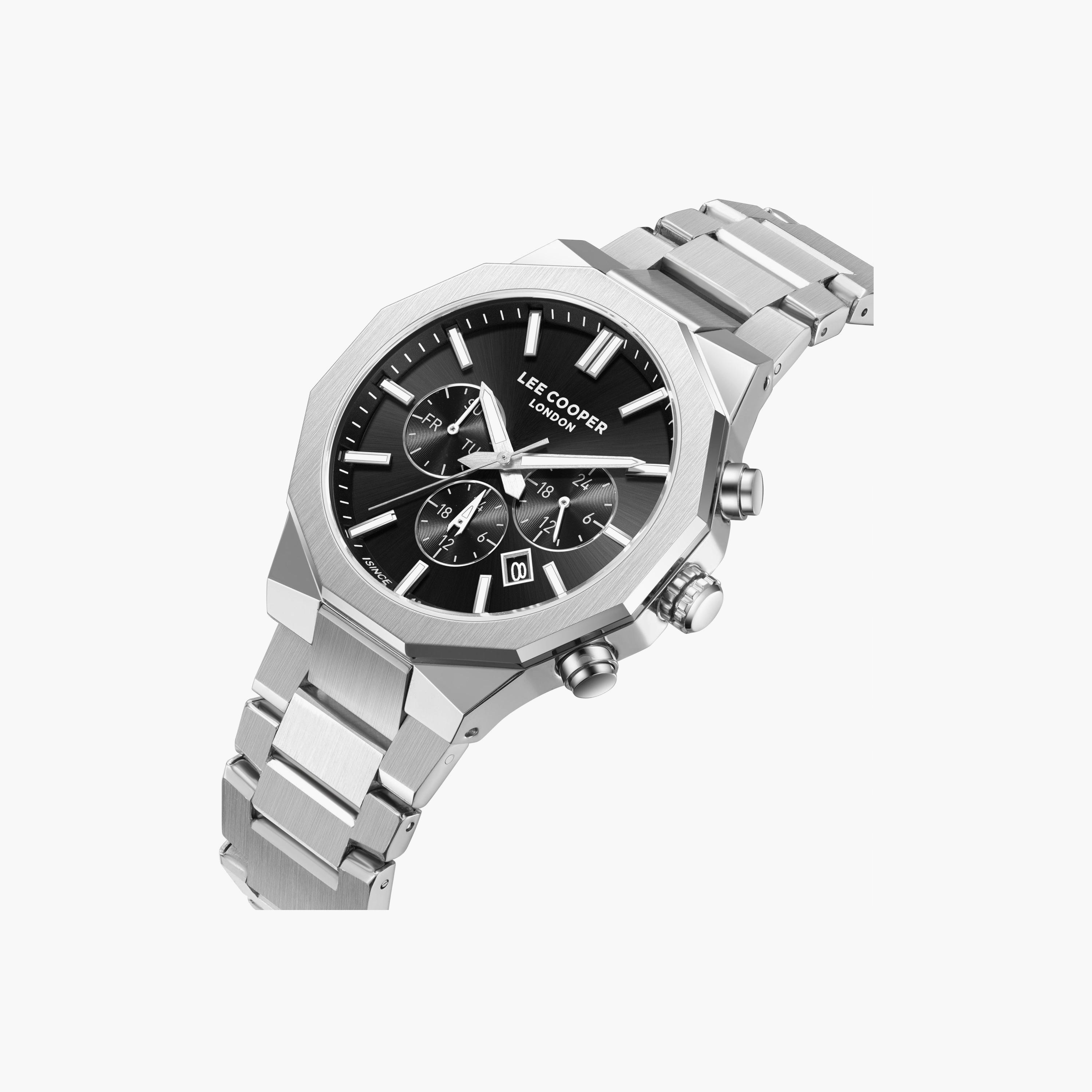 ساعة كرونوغراف معدن باللون الفضي 43 مم للرجال من لي كوبر | LC08218.350-men-watchesandjewellery-watches-image-2