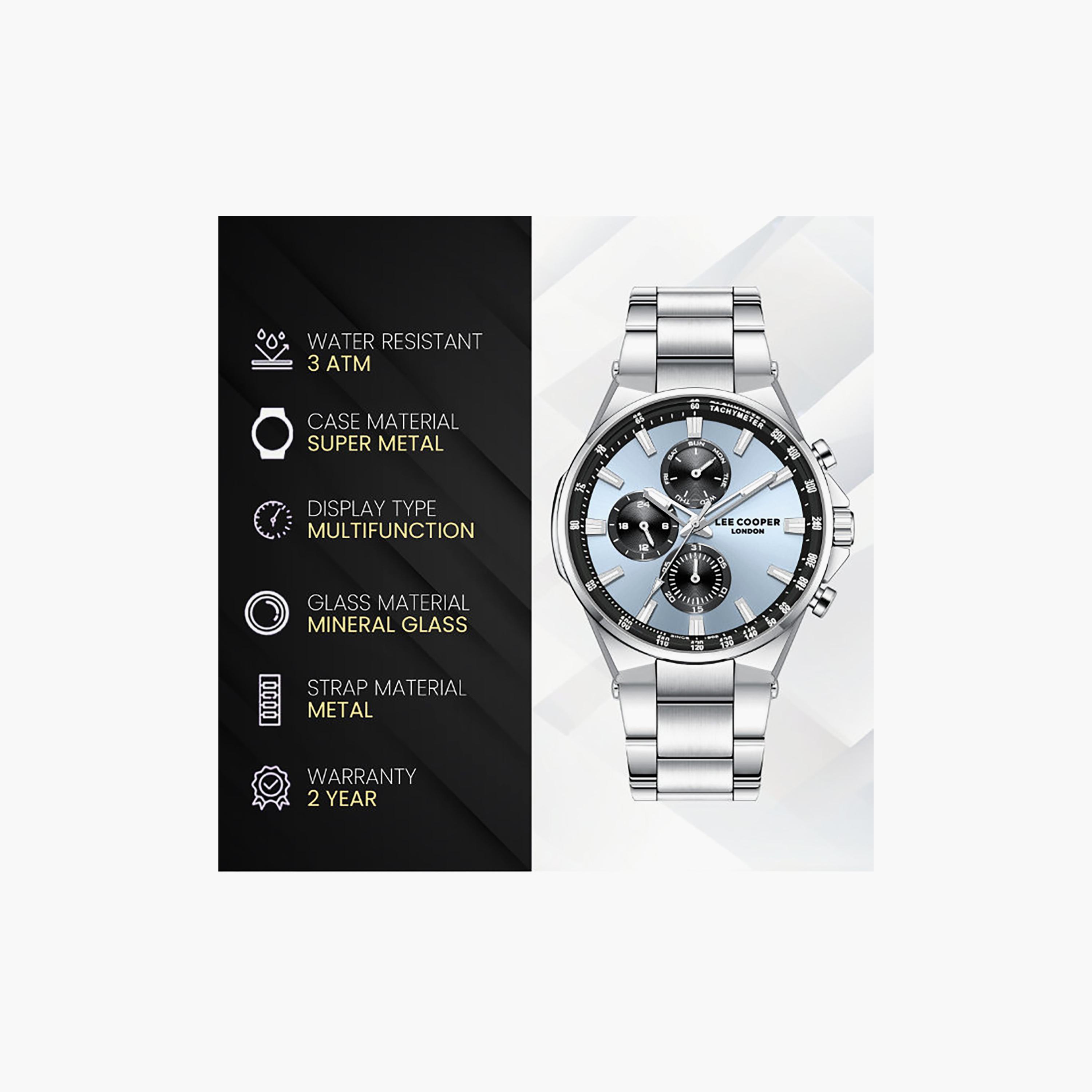 Lee Cooper Men's 26MM Silver Chronograph Metal Watch | LC08219.300-men-watchesandjewellery-watches-image-9