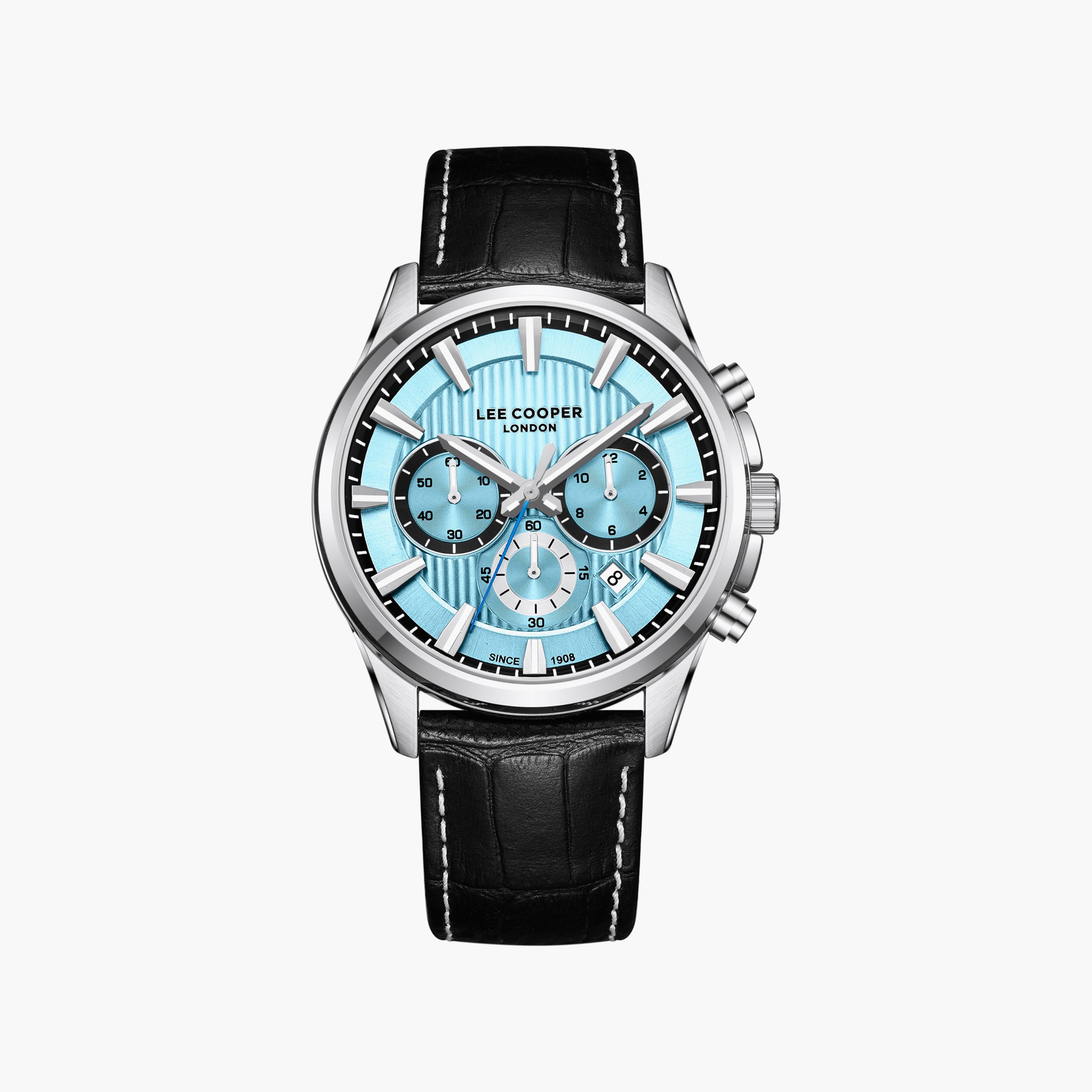 Lee Cooper Men's 23MM Black Chronograph Leather Watch | LC08239.301-men-watchesandjewellery-watches-image-1