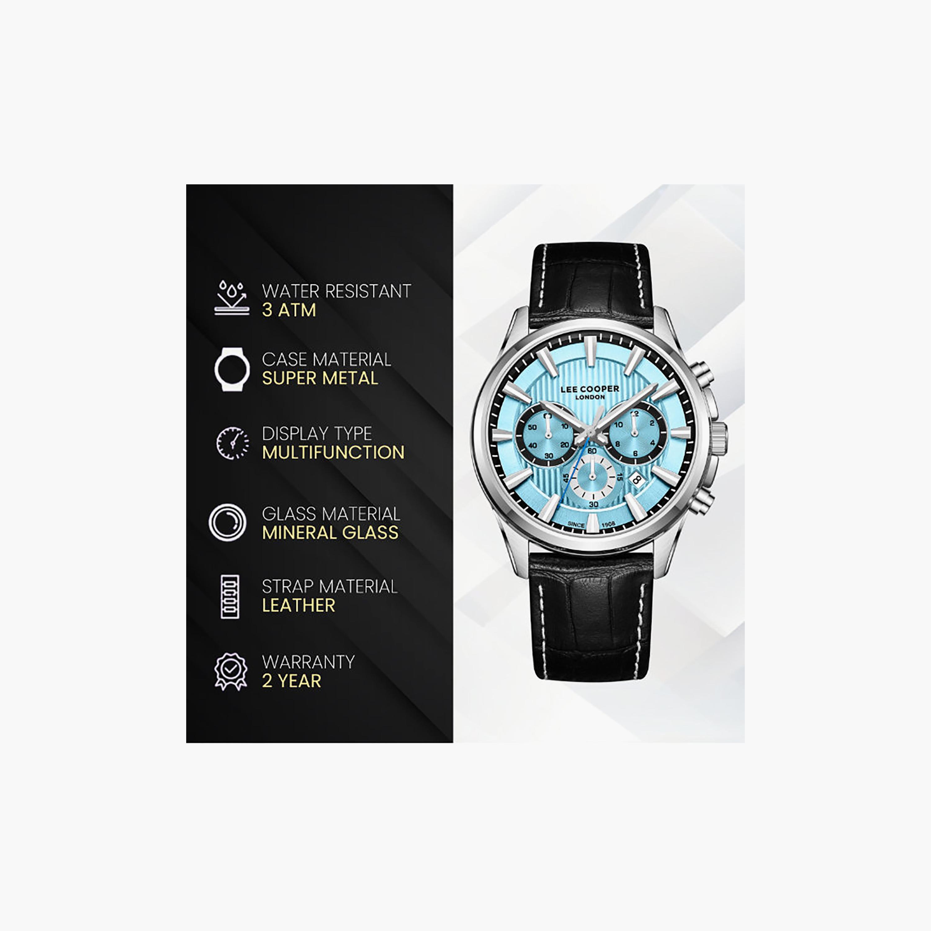 Lee Cooper Men's 23MM Black Chronograph Leather Watch | LC08239.301-men-watchesandjewellery-watches-image-9